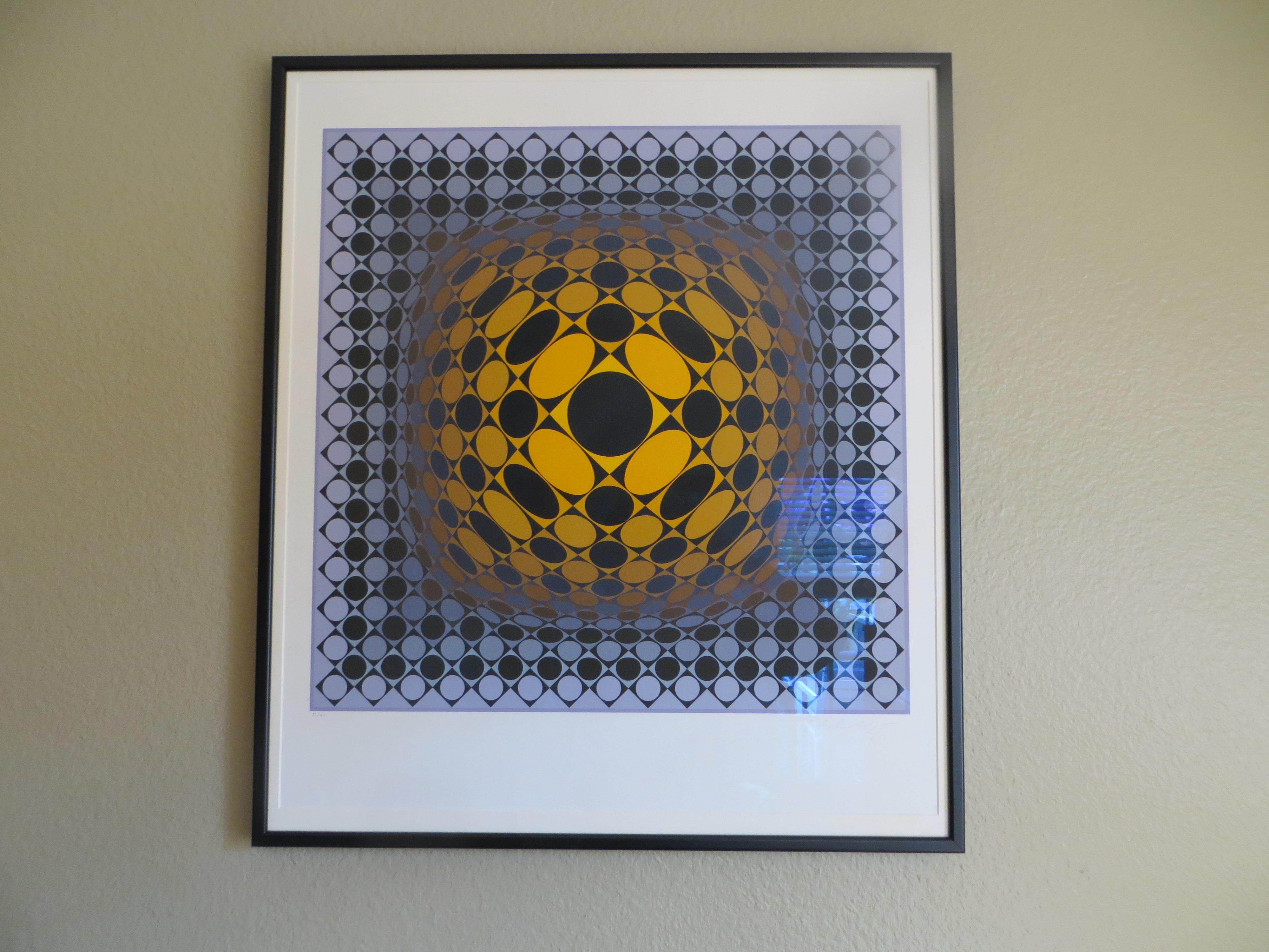 Composition Ionau, Op Art print by Victor Vasarely 1987 For Sale 6