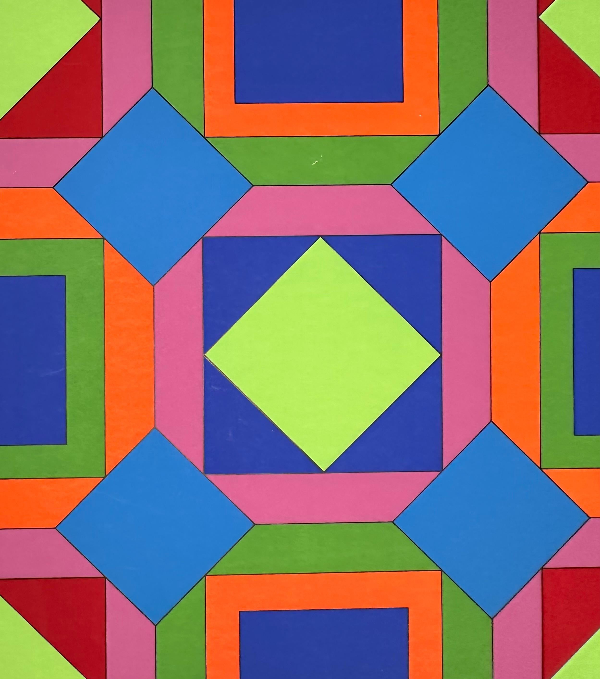 Victor Vasarely, Composition, hand-signed silkscreen print. For Sale 1