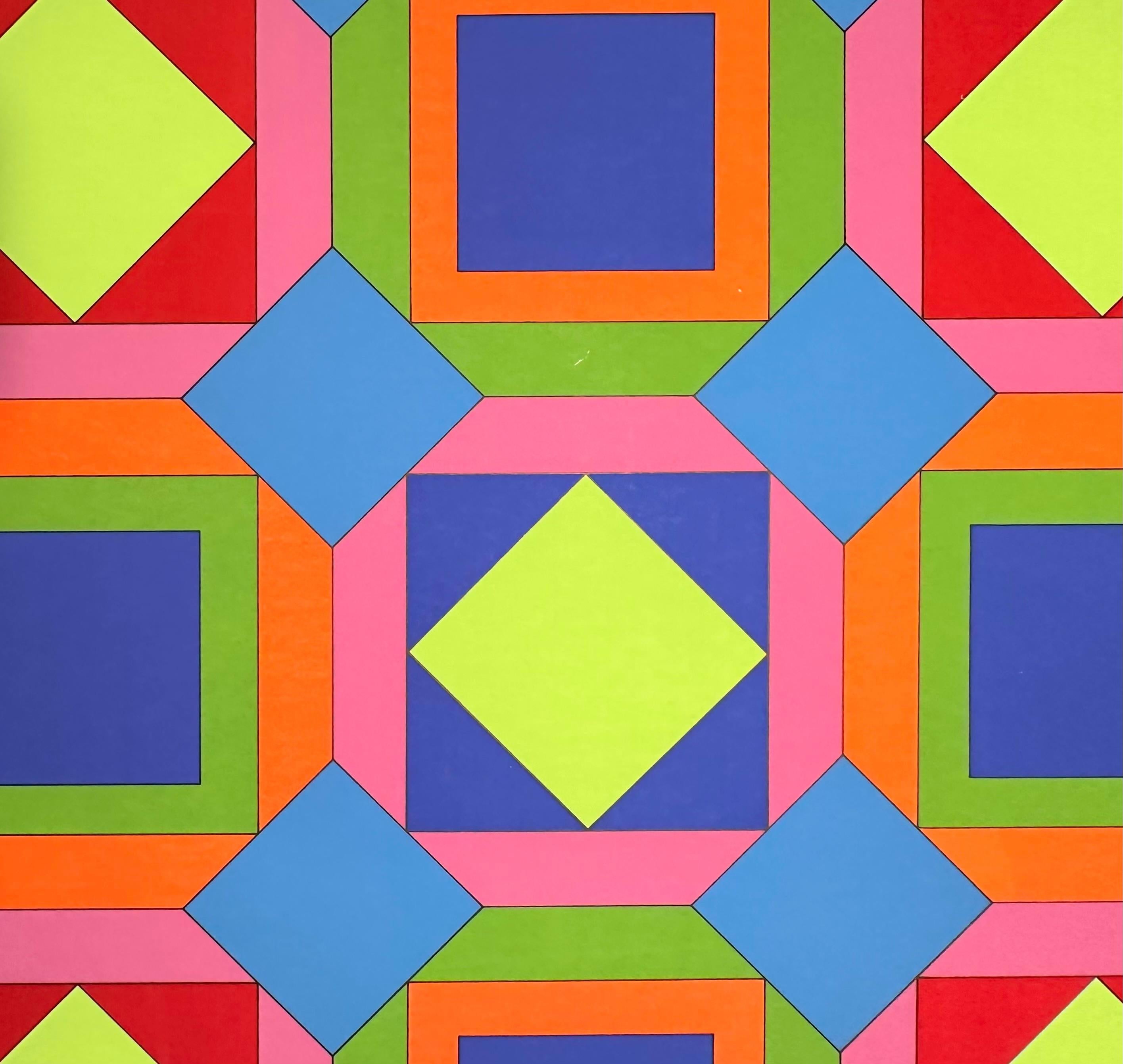 Victor Vasarely, Composition, hand-signed silkscreen print. For Sale 3