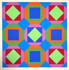 Victor Vasarely, Composition, serigrafia firmata a mano.