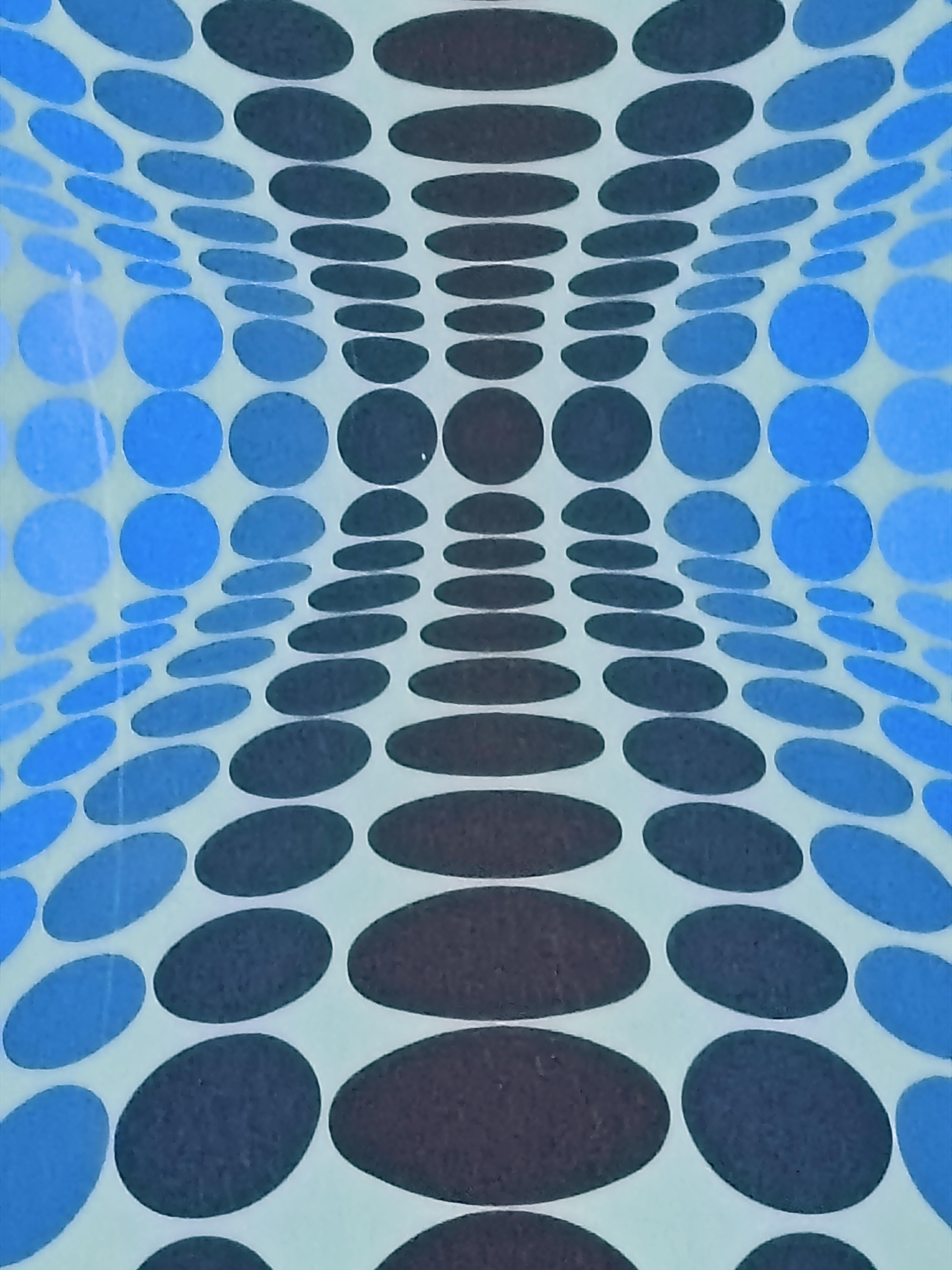 Composizione Ottica in Blu, Victor Vasarely, firmata e numerata 114 di 175 2