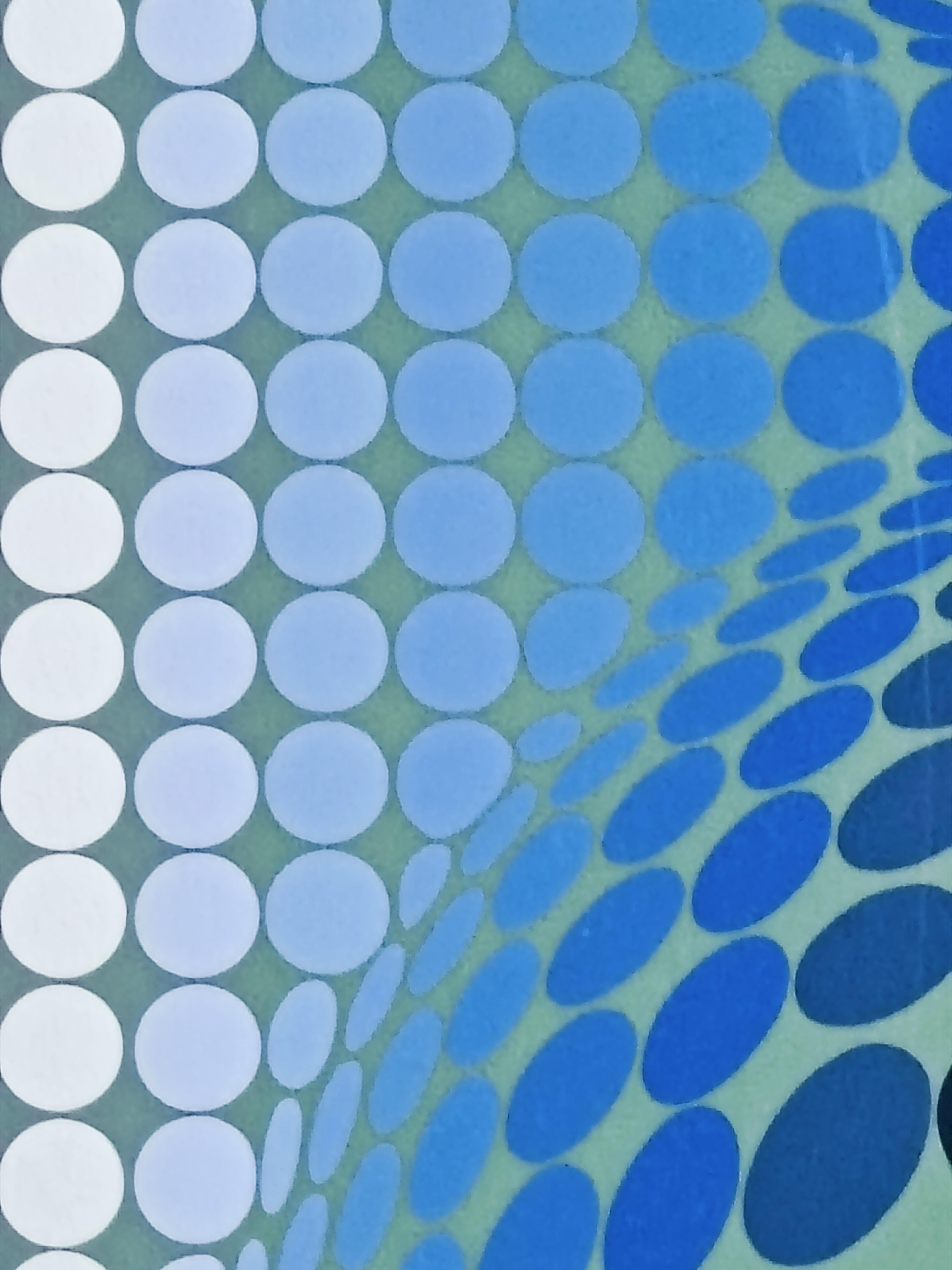 Composizione Ottica in Blu, Victor Vasarely, firmata e numerata 114 di 175 4