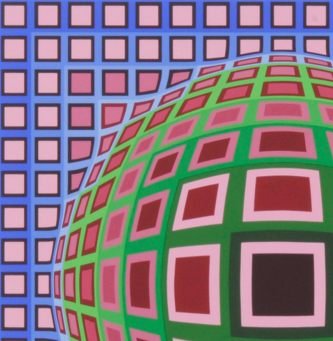 Cosca II “VP 100” - Purple Abstract Print by Victor Vasarely