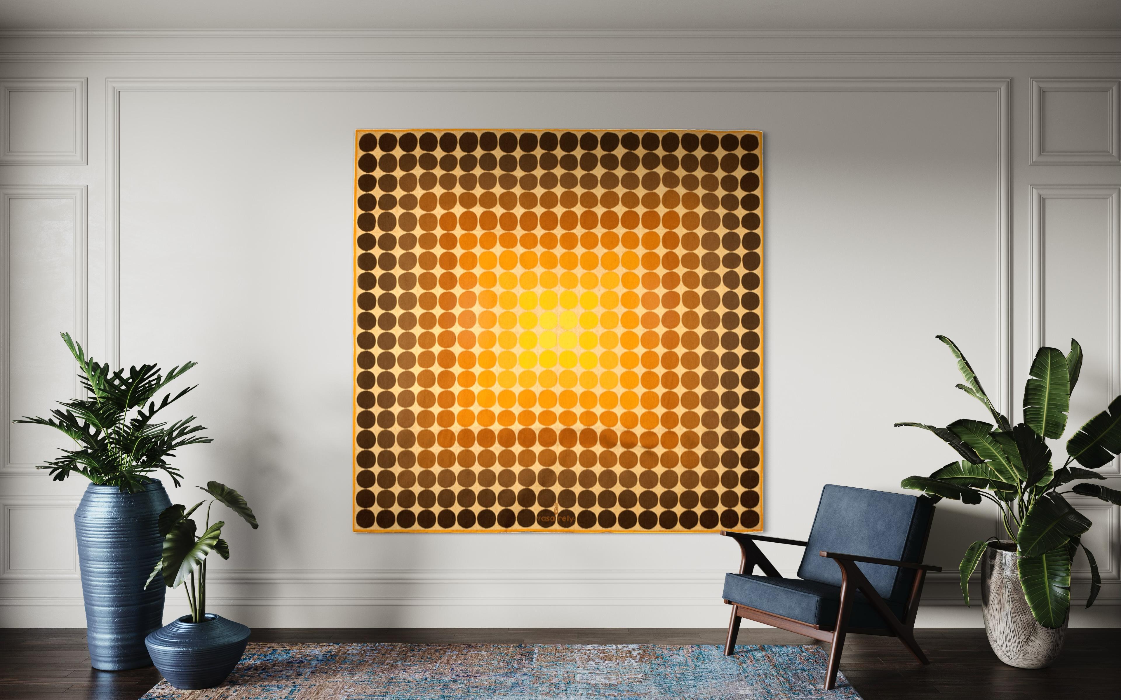 
Introducing a stunning Op-Art tapestry titled C.T.A 102, meticulously designed by the visionary artist Victor Vasarely (1908-1987) and expertly crafted at the esteemed Atelier Tabard Freres workshop in Aubusson, France, circa 1966. This remarkable
