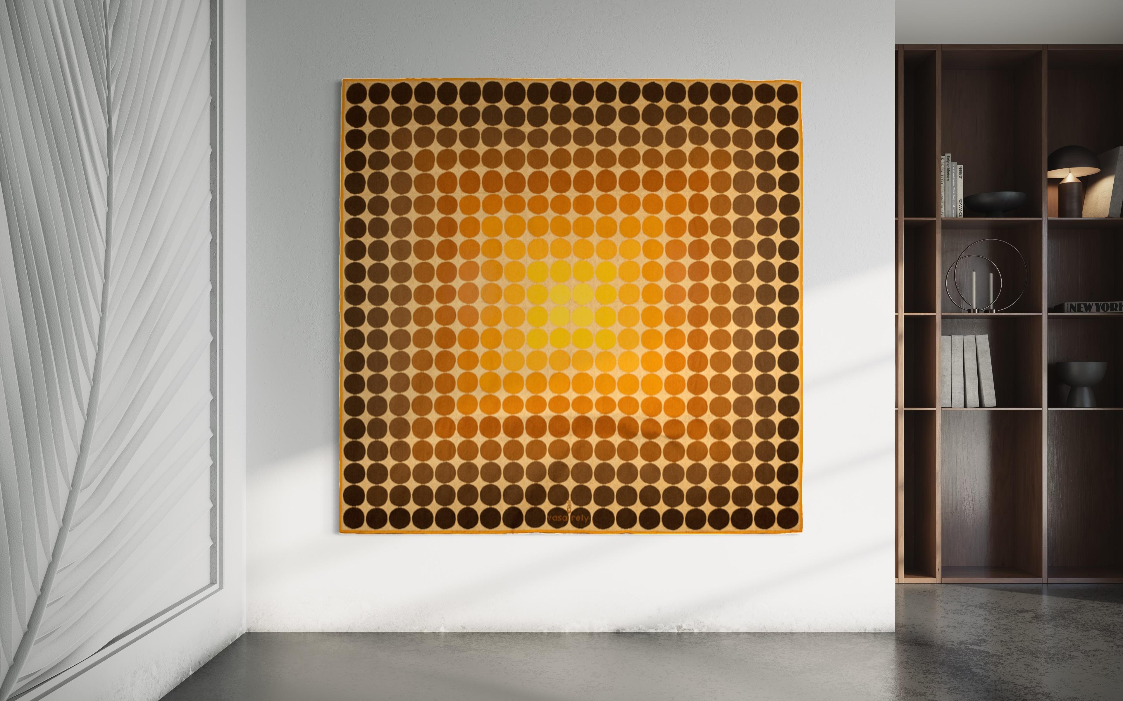 Victor Vasarely Abstract Print - C.T.A 102 Op-Art tapestry