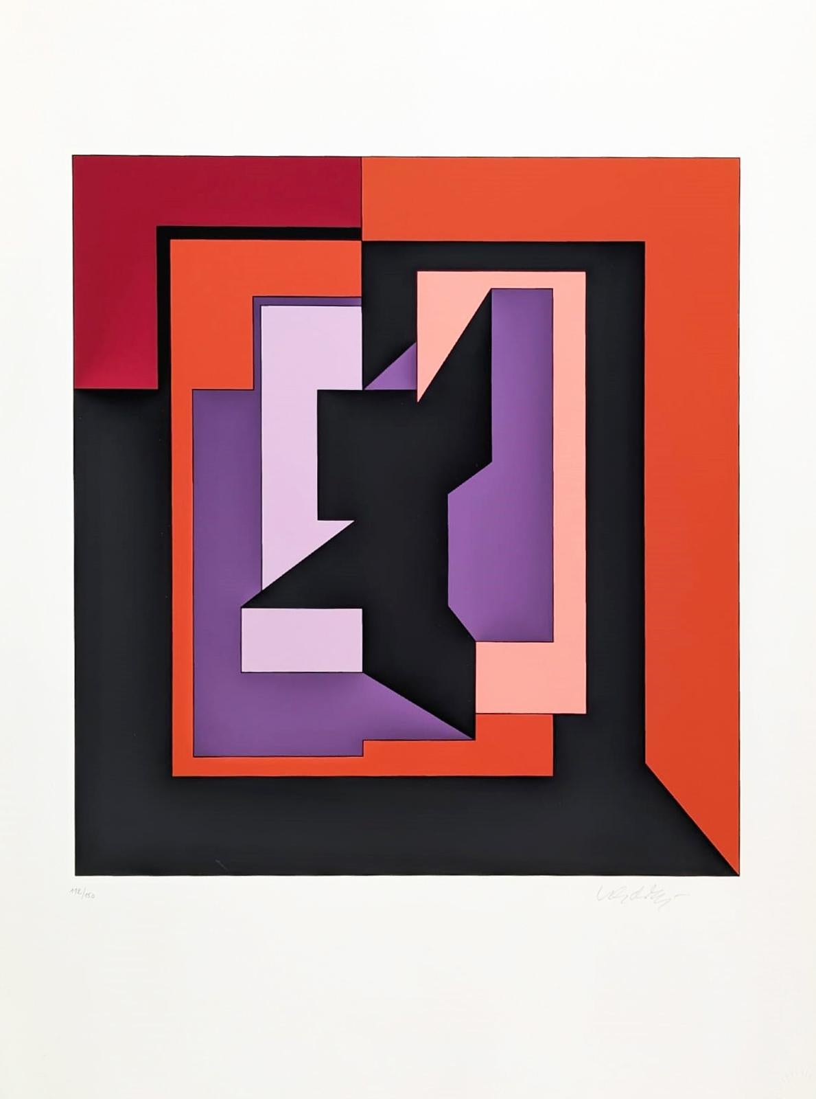 Victor Vasarely Abstract Print - Eika