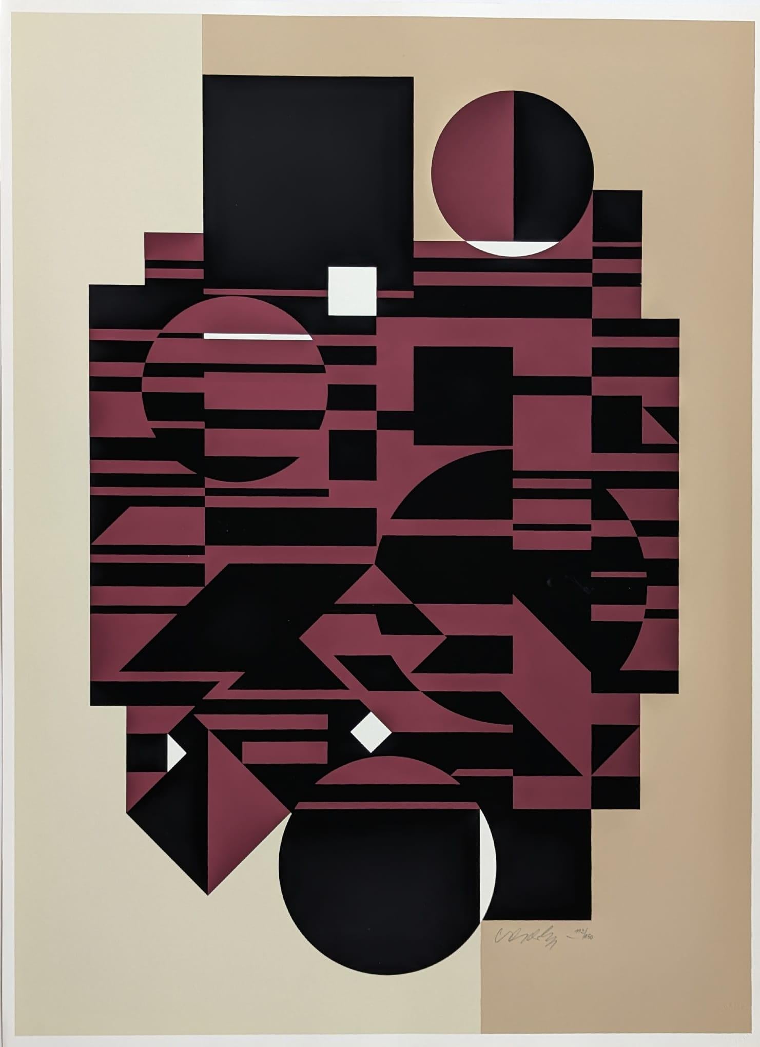 Victor Vasarely Abstract Print - Elbrouz