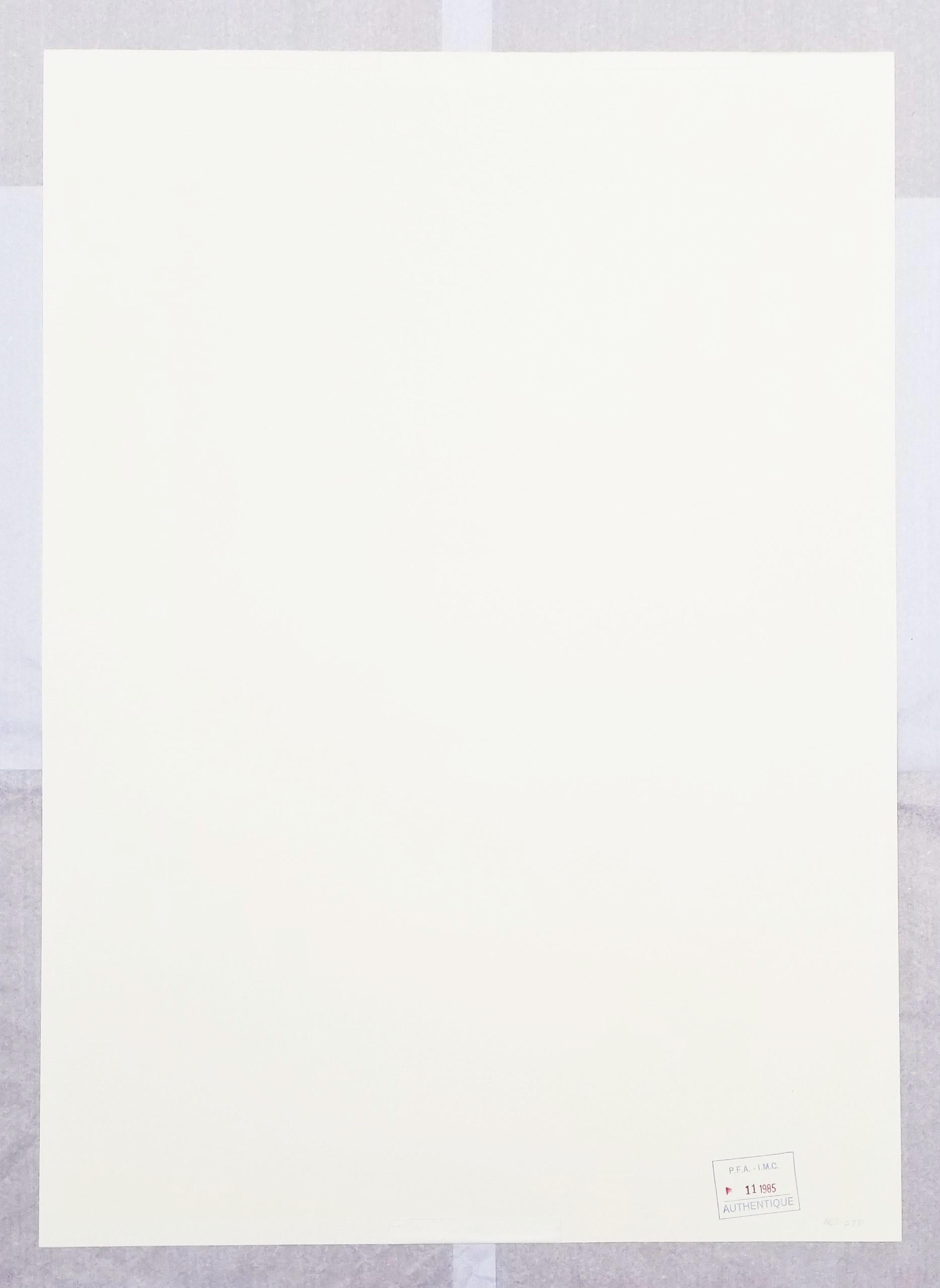 E.T. (Fond Argent) /// Abstrakte geometrische Op-Art Victor Vasarely Siebdruck-Kunst im Angebot 14
