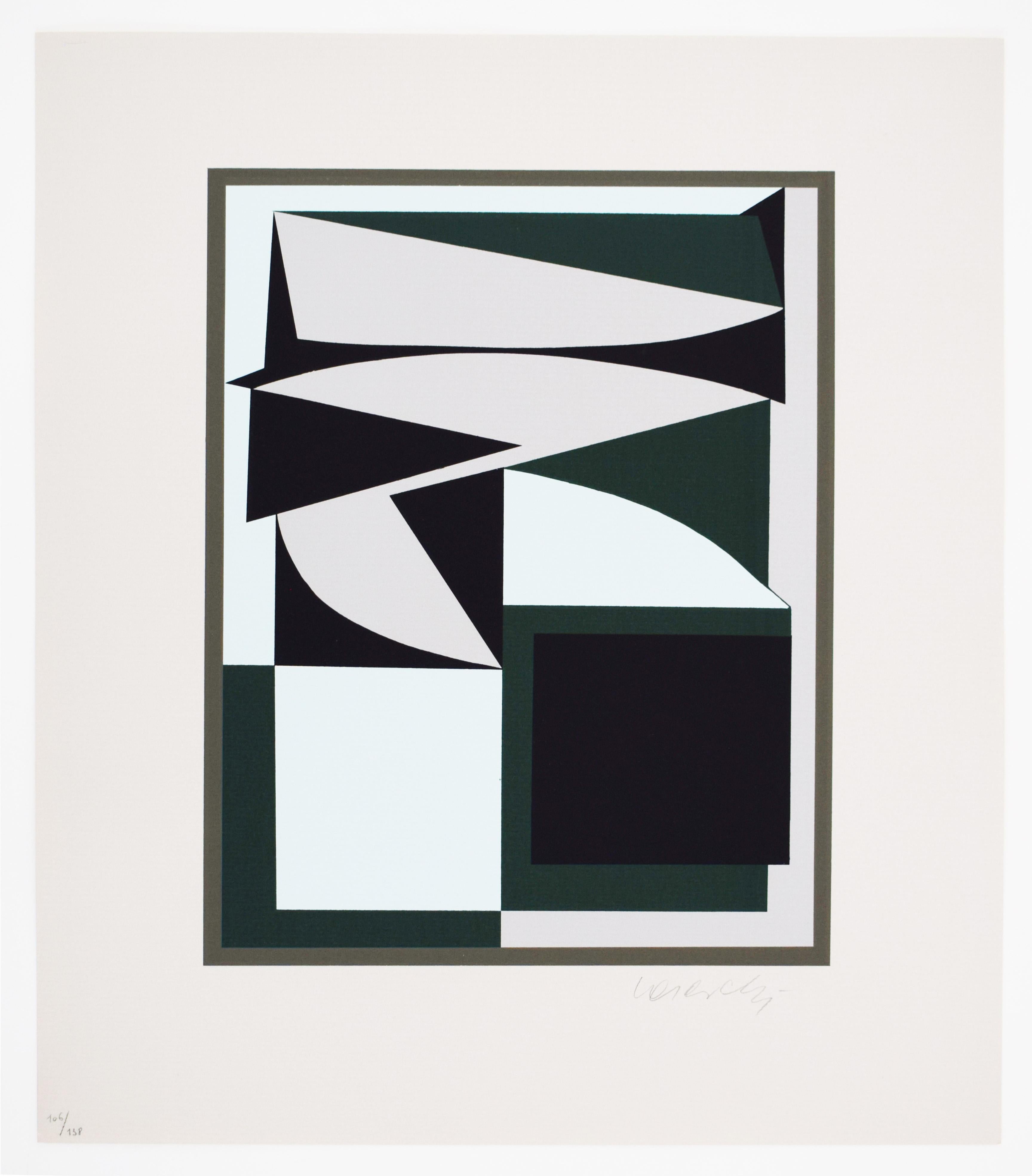 Ezinor (Crystal): The Discourse on Method - Op Art Illusion Hungarian Descartes - Print by Victor Vasarely