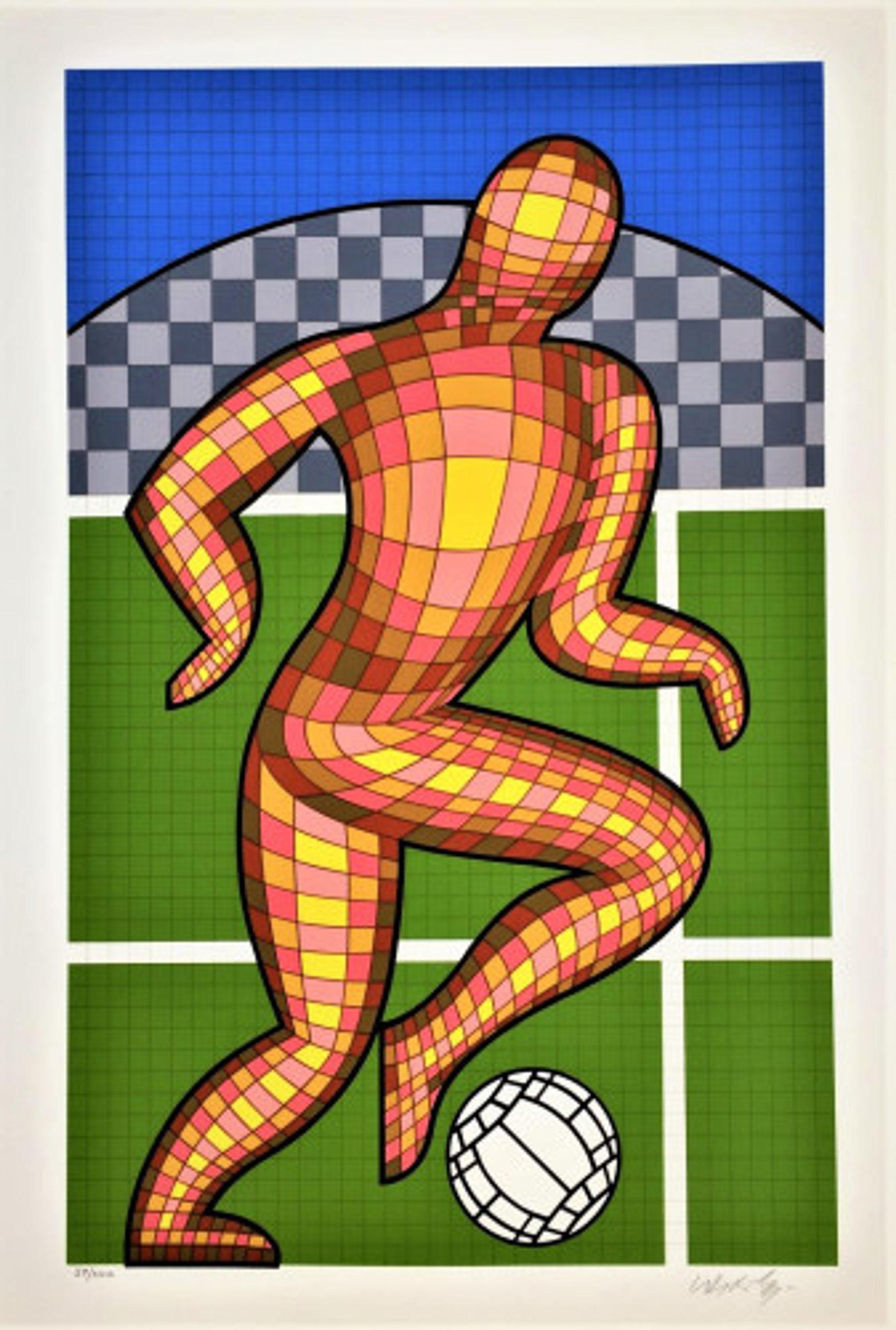 Foot Soccer - Print by Victor Vasarely