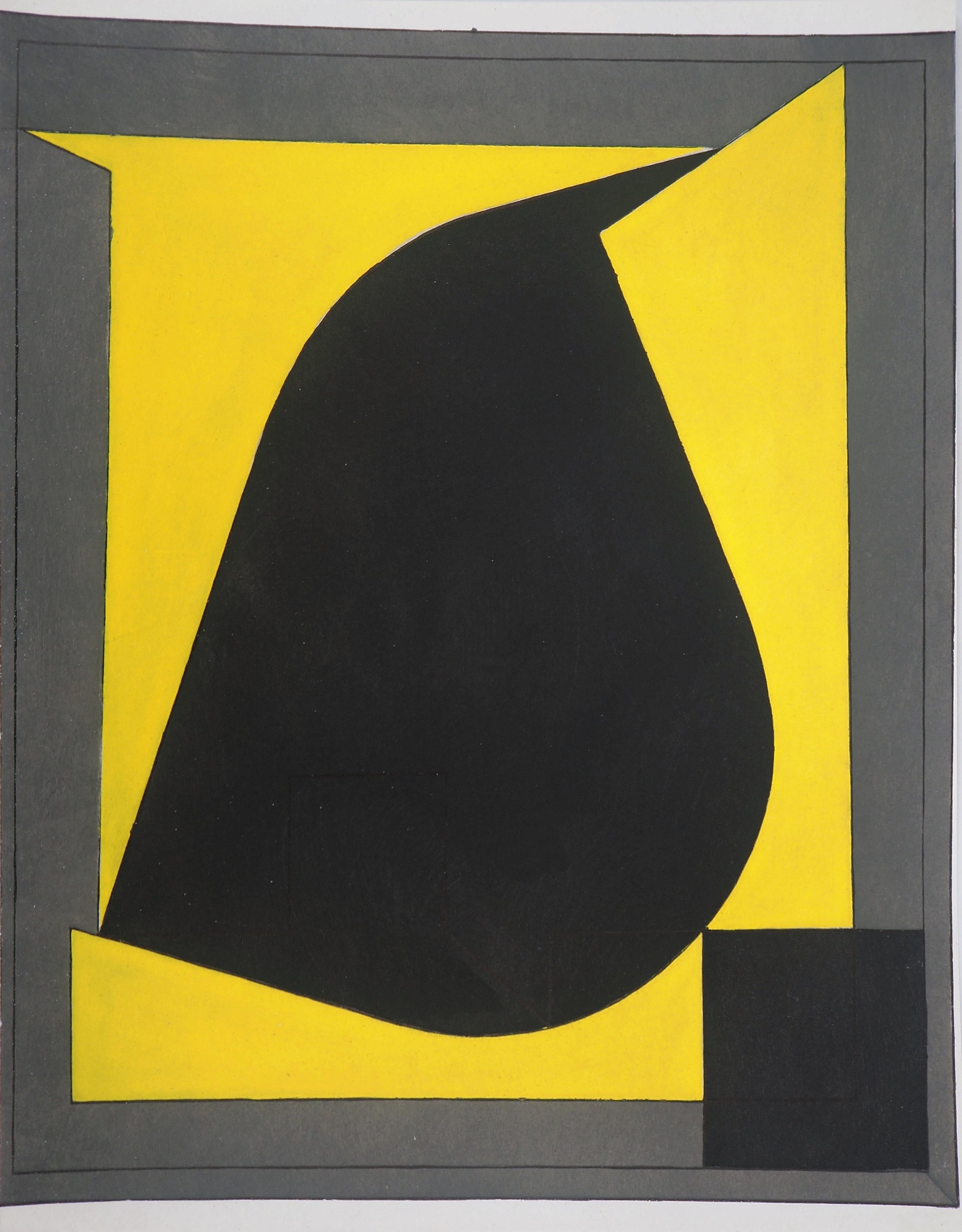 Abstract Print Victor Vasarely - Composition géométrique - Lithographie et pochoir, 1958