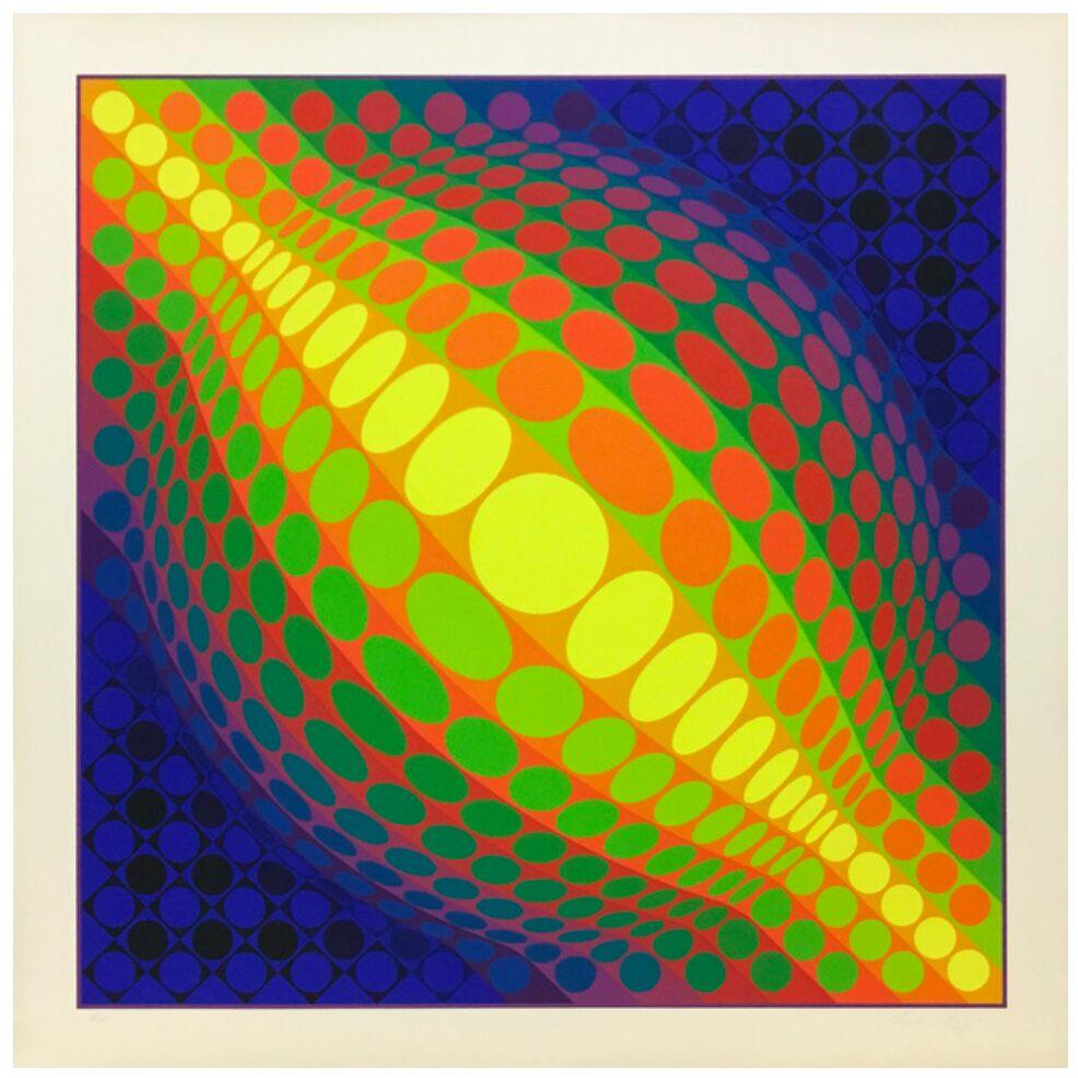 Abstract Print Victor Vasarely - Globe
