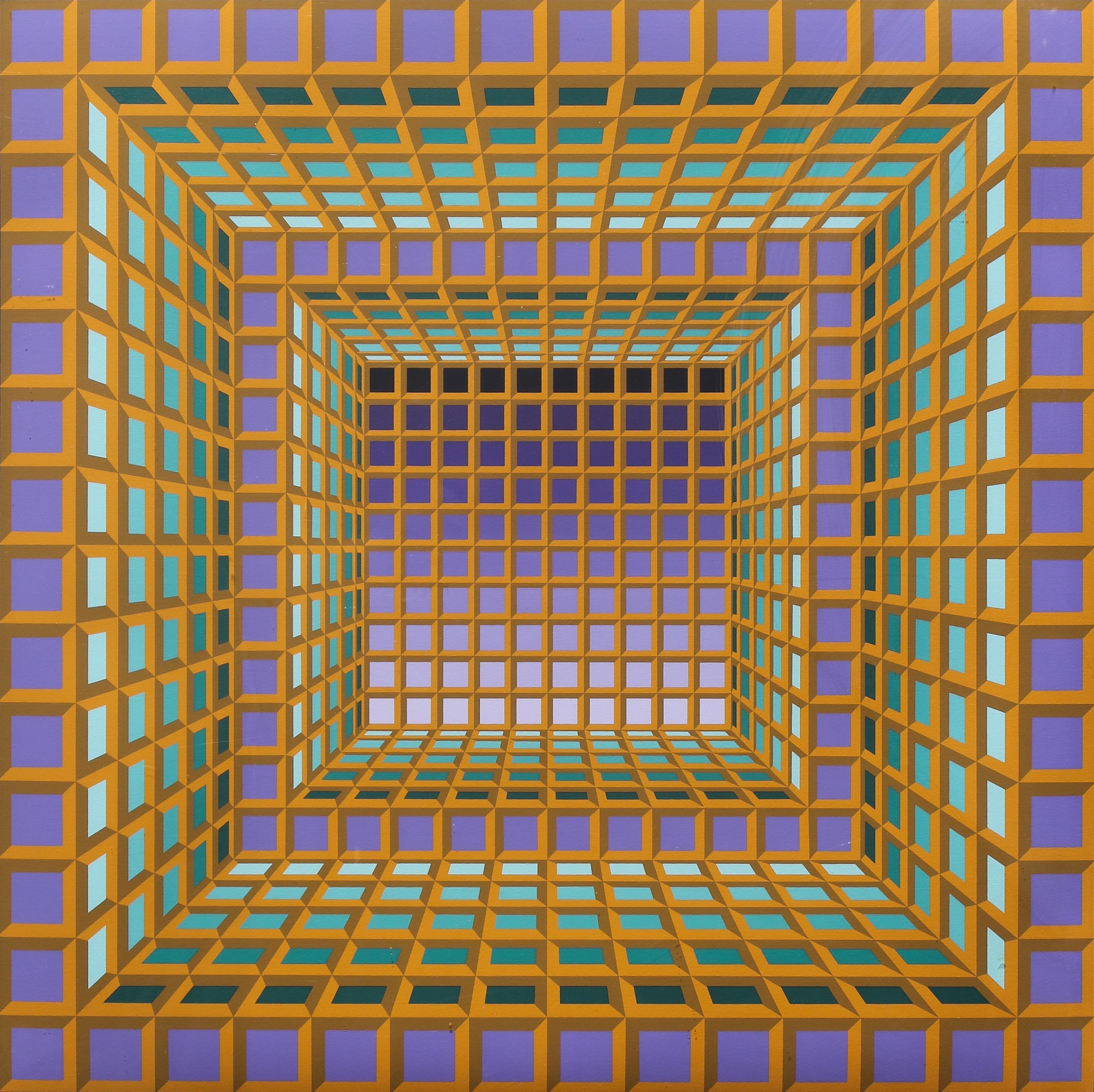 Grid Squares - Print by Victor Vasarely