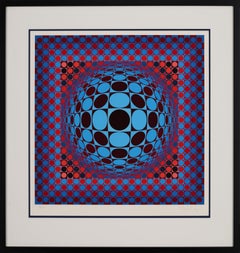 “Hang" Limited Edition Hand-Signed Serigraph by Victor Vasarely, Framed