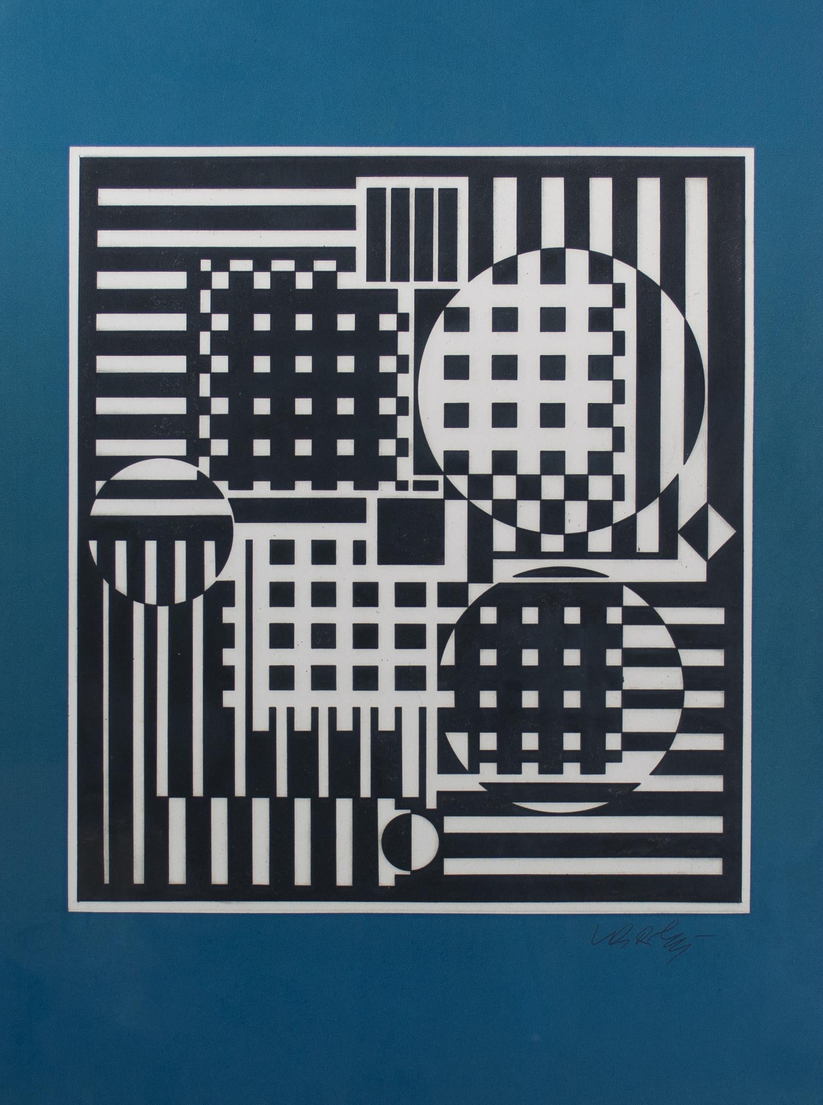 Victor Vasarely Abstract Print - Hommage a Bach I