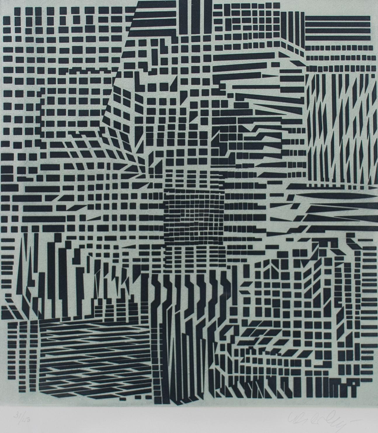 Victor Vasarely Abstract Print - Hommage a Bach III