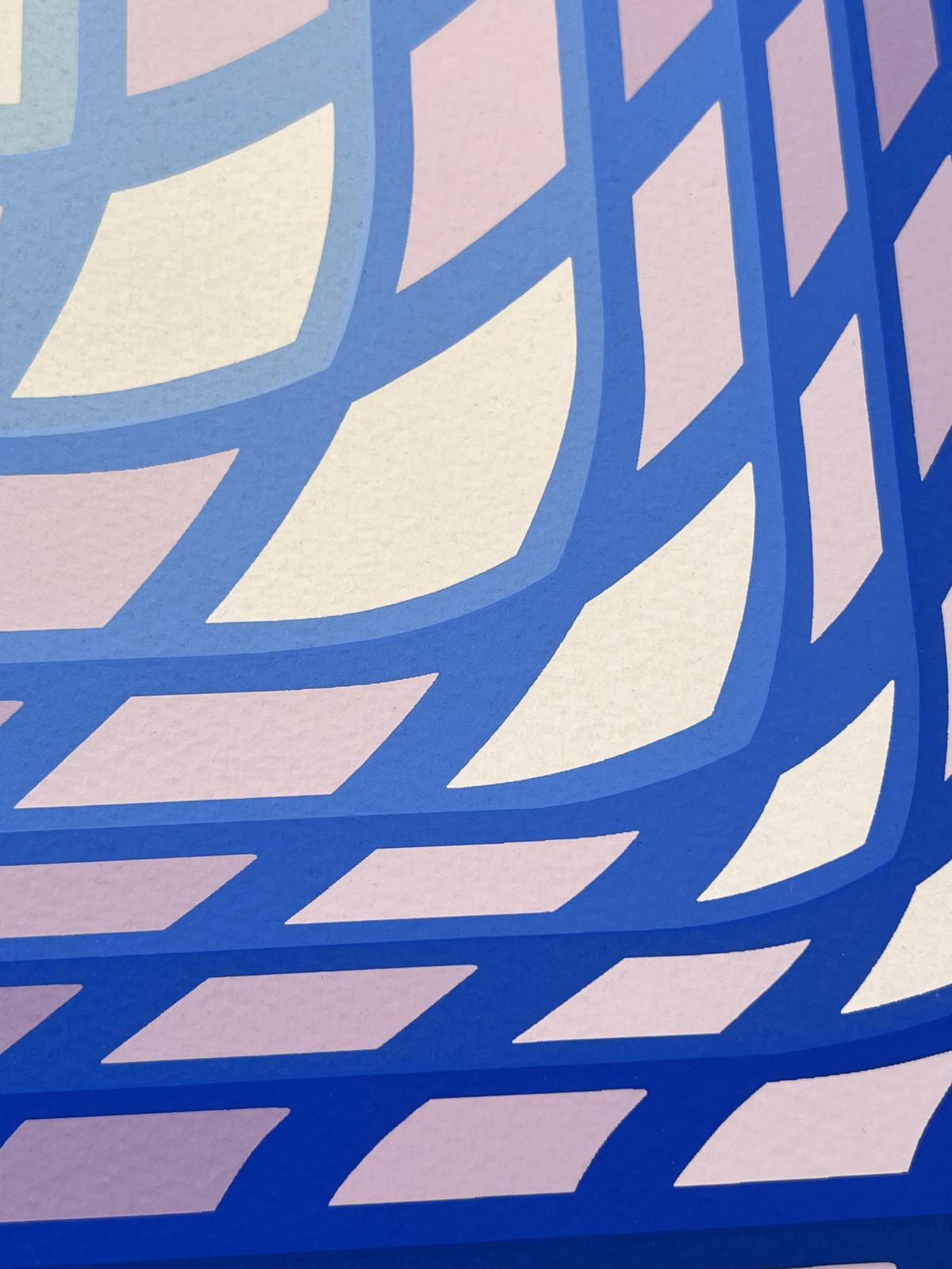 Koska-Pint - Blue Abstract Print by Victor Vasarely