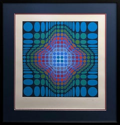 "KST" Limited Edition Hand-Signed Serigraph by Victor Vasarely, Framed