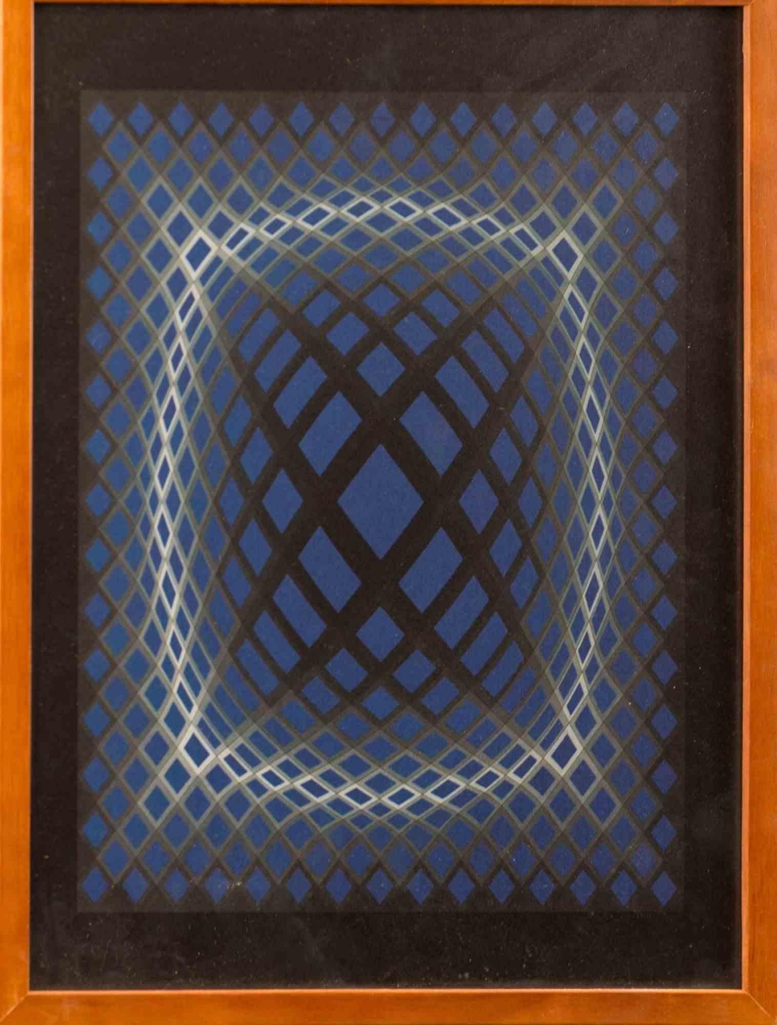 Lattice - Srigraphie de V. Vasarely - annes 1980 - Print de Victor Vasarely