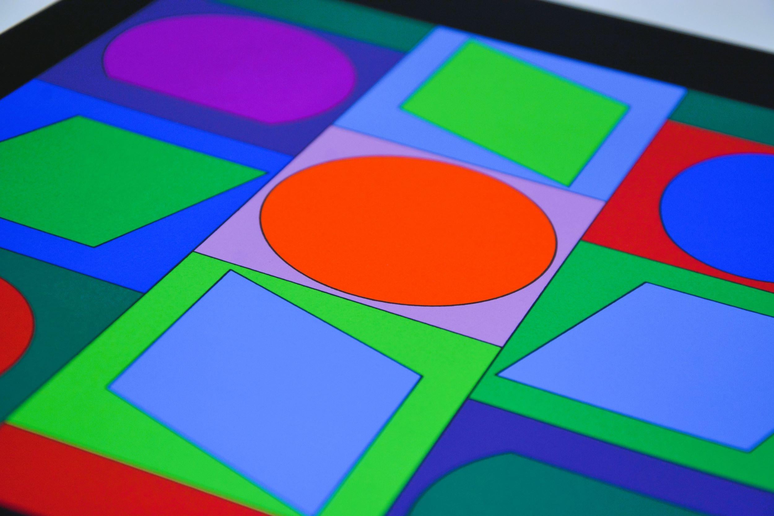 Microcosme - Abstrait Print par Victor Vasarely