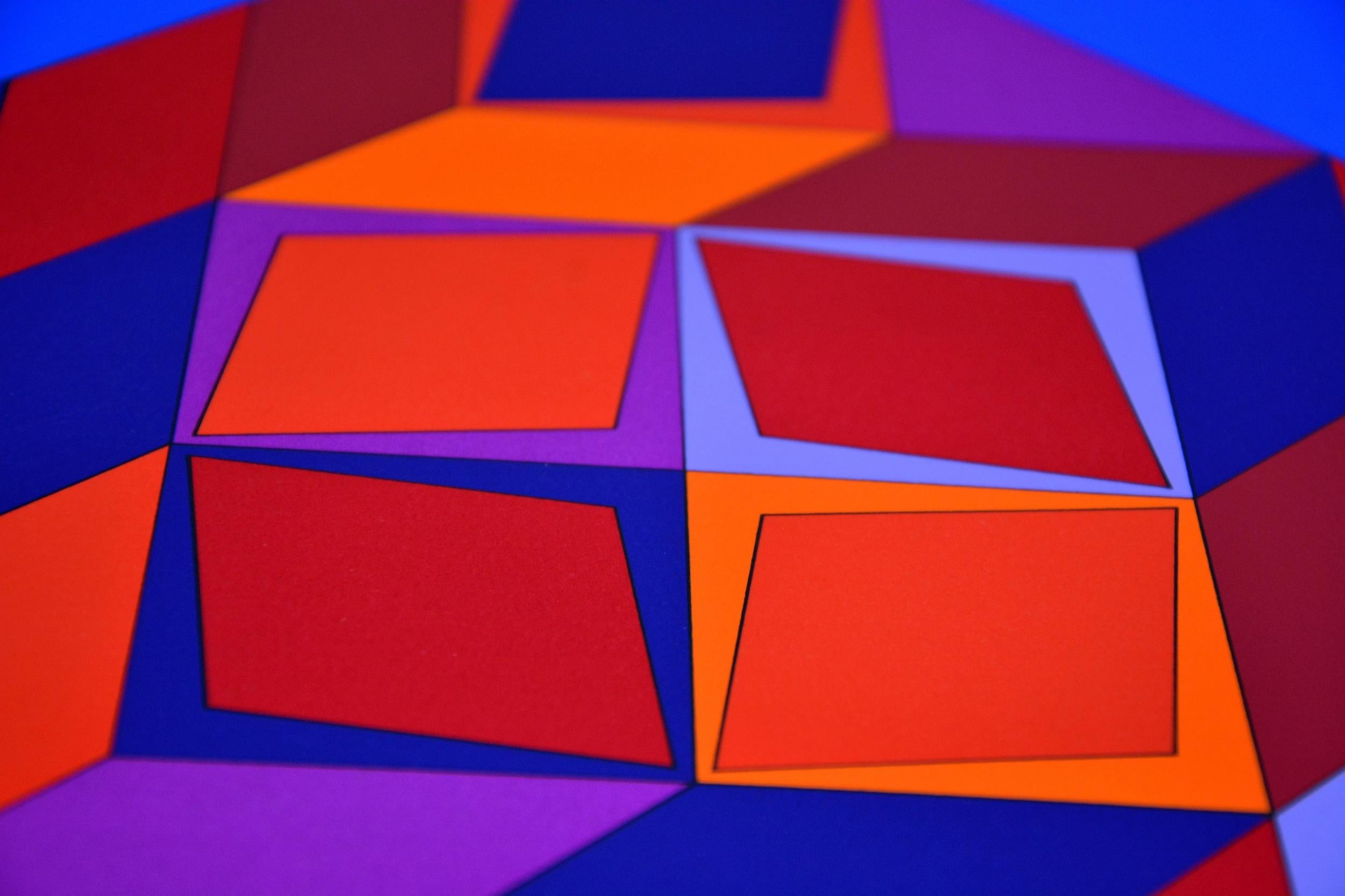 Microcosme - Abstrait Print par Victor Vasarely
