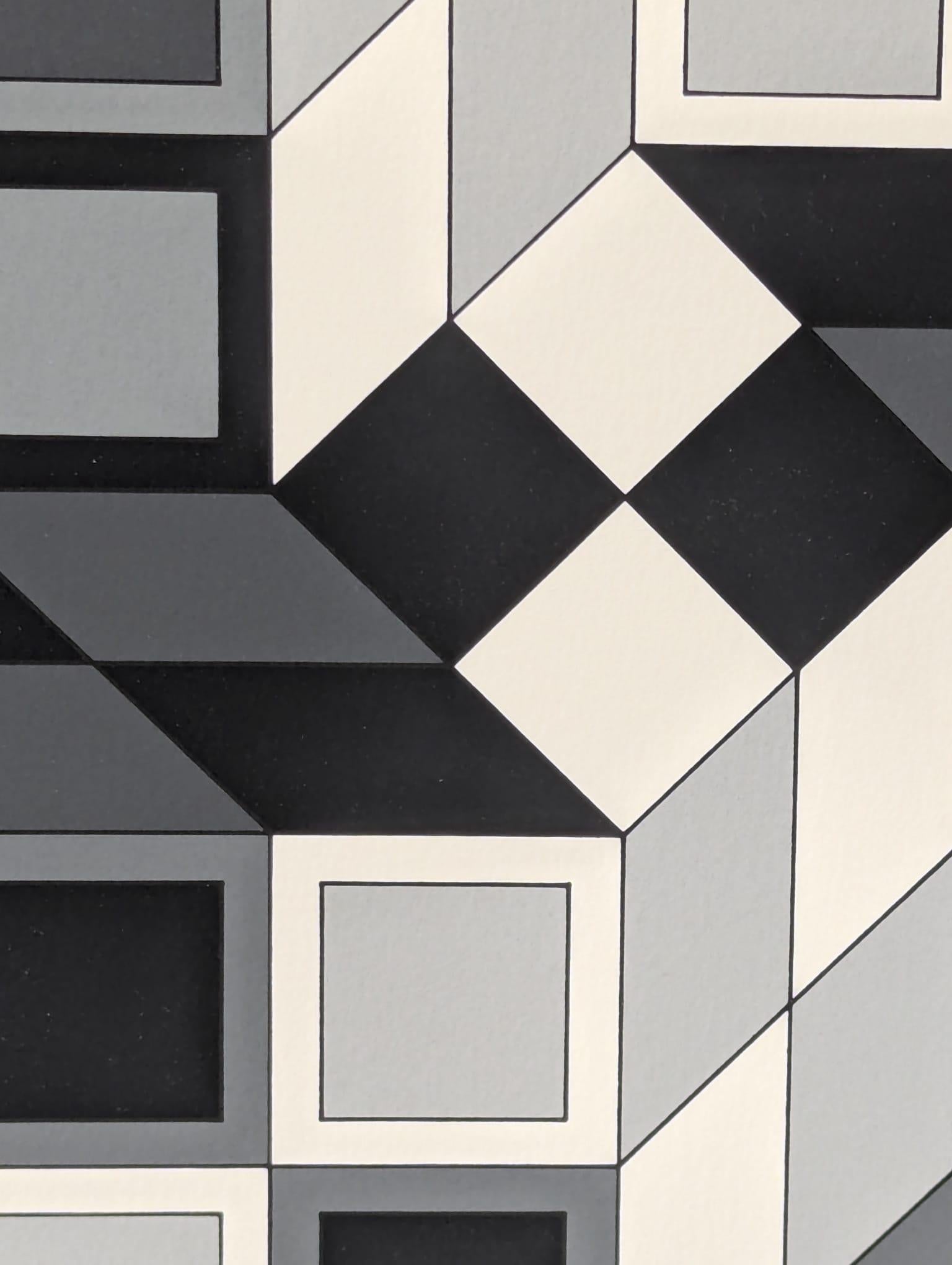 Microcosme - Abstrait Print par Victor Vasarely