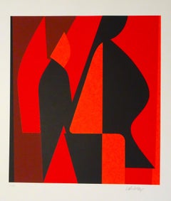 Mixed Red Composition - 1980s - Victor Vasarely - Serigraph - Contemporary