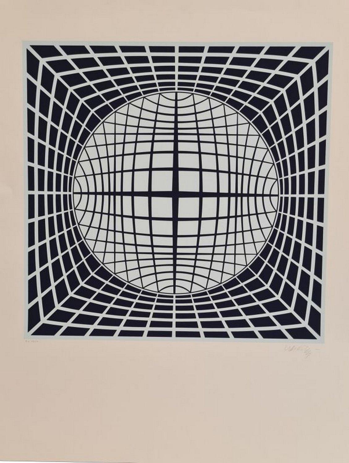 Victor Vasarely Abstract Print - No title