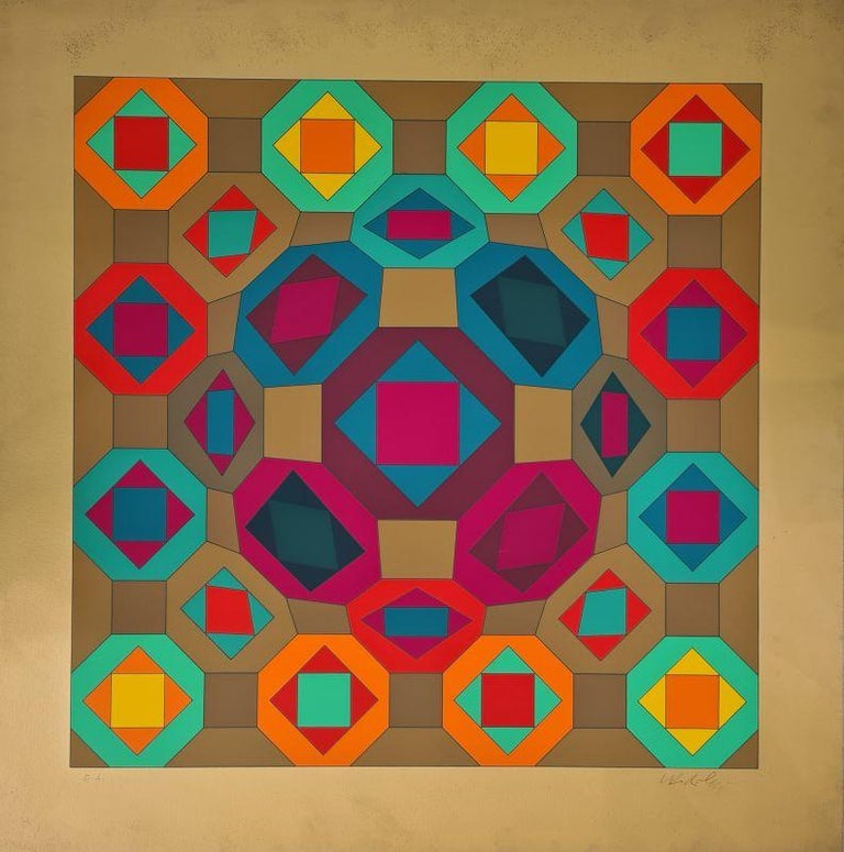 Victor Vasarely - Okta-Or For Sale at 1stDibs | okta vasarely, flooranddecor .okta, okta floor and decor