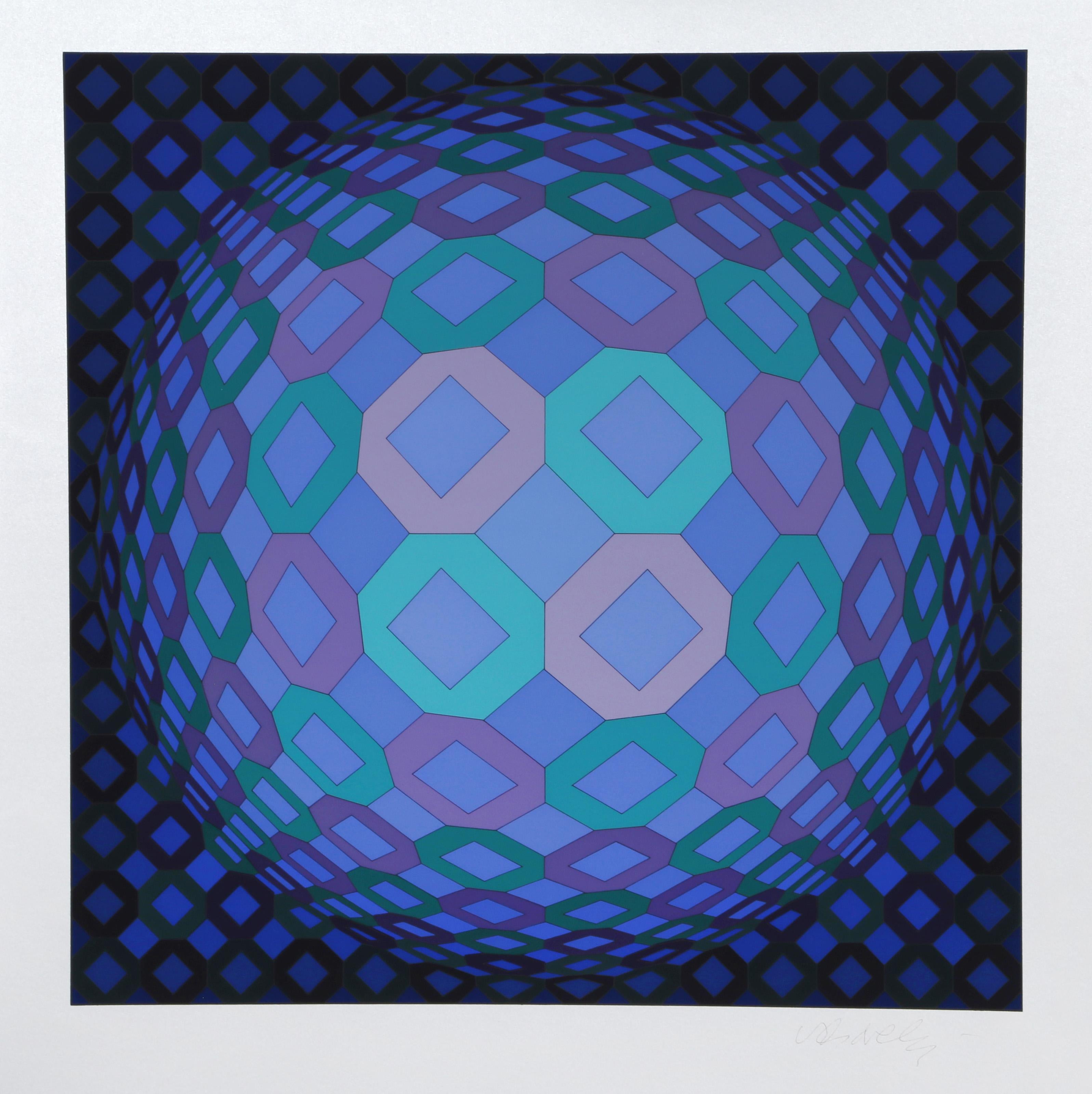 Okta-Pos, Screenprint by Victor Vasarely For Sale 1
