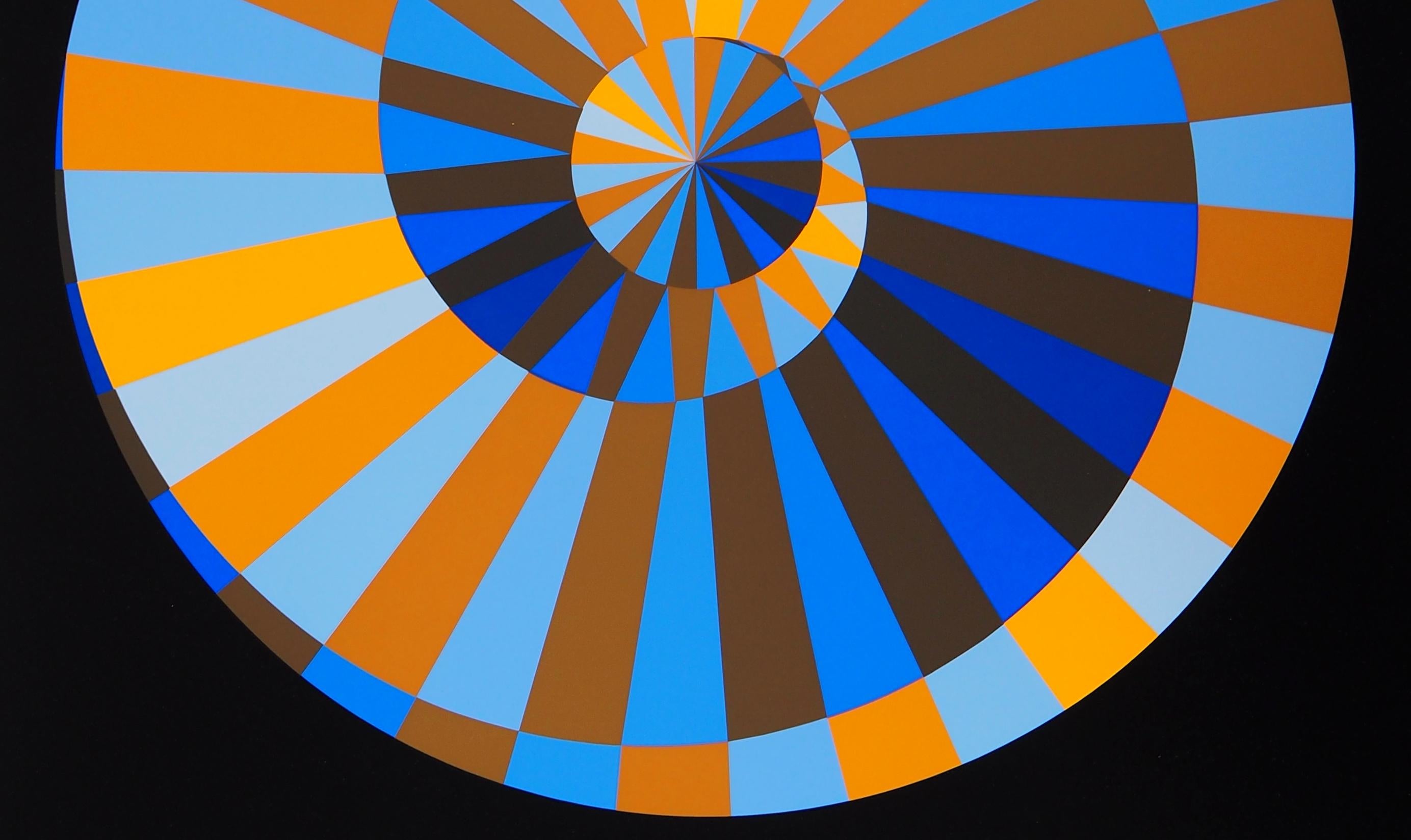 Olympia : Sky and Sun (Op Art Spiral) - Original Screen Print, 1971 For Sale 2
