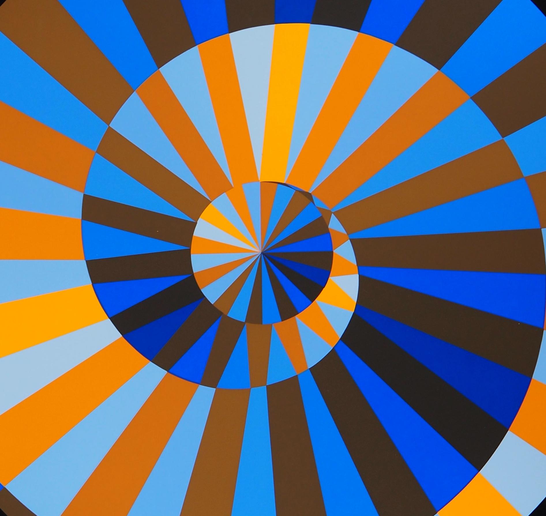 Olympia : Sky and Sun (Op Art Spiral) - Original Screen Print, 1971 For Sale 3