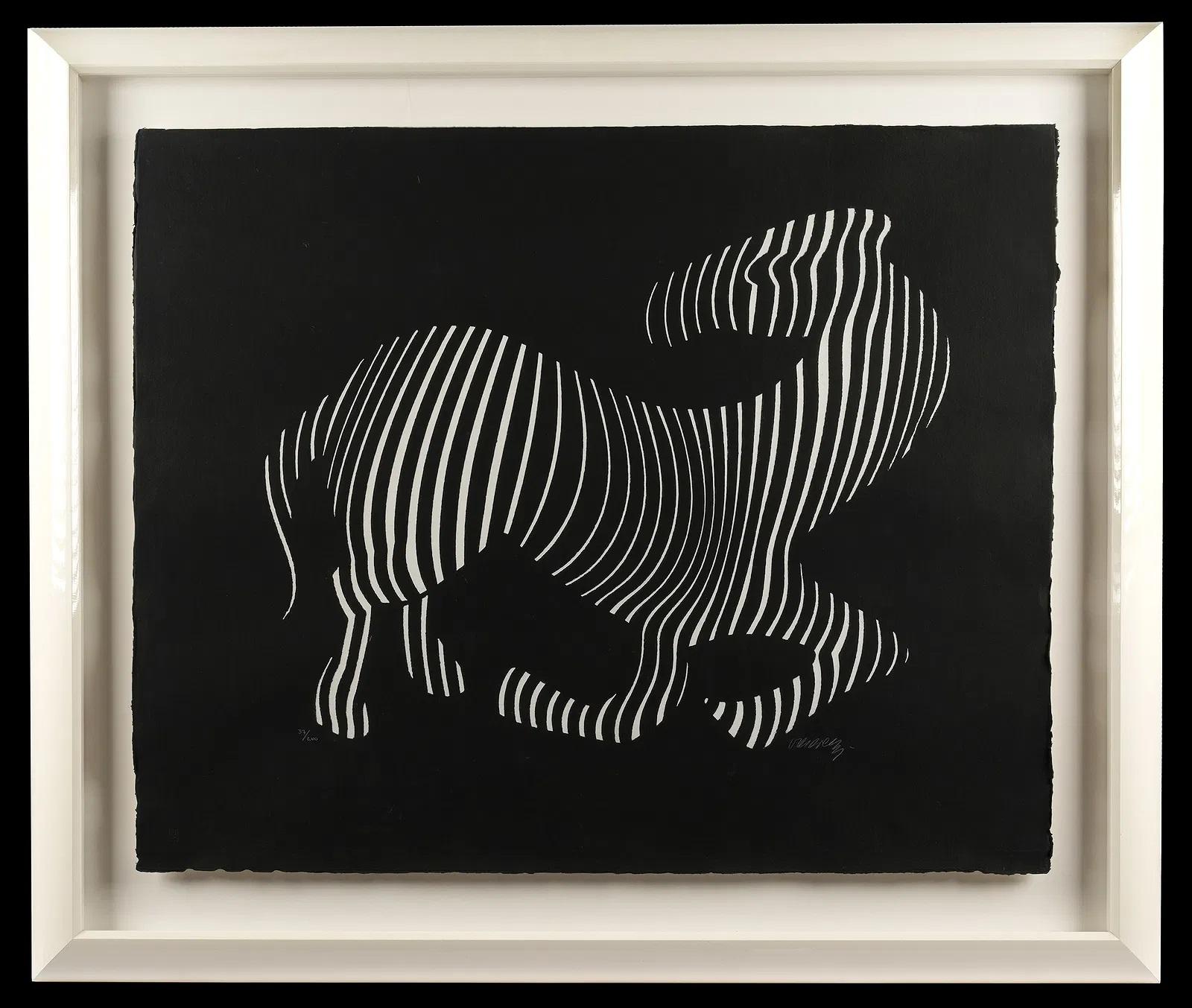 Op-Art Zebra Silkscreen by Vasarely