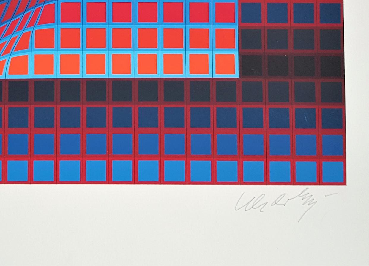 Limited Edition Serigraph, hand-signed and numbered

1975

Unframed size: 18 x 18 in / 46 x 46 cm

Victor Vasarely (1906-1997) was born in Pecs (Hungary). He began studying medicine, left these courses and joined the fine art (1927-1929), then the