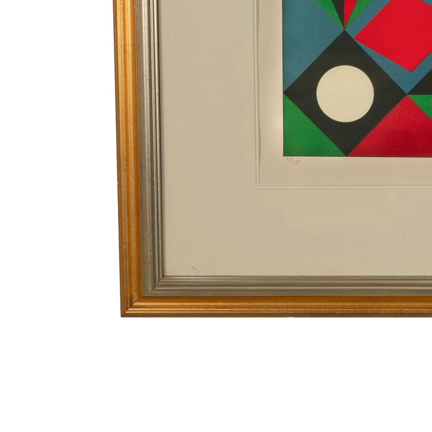 Original abstrakter Op-Art-Raumteilerdruck in abstrakter Farbe „Planetary Folklore“, signiert #2/250 im Angebot 6