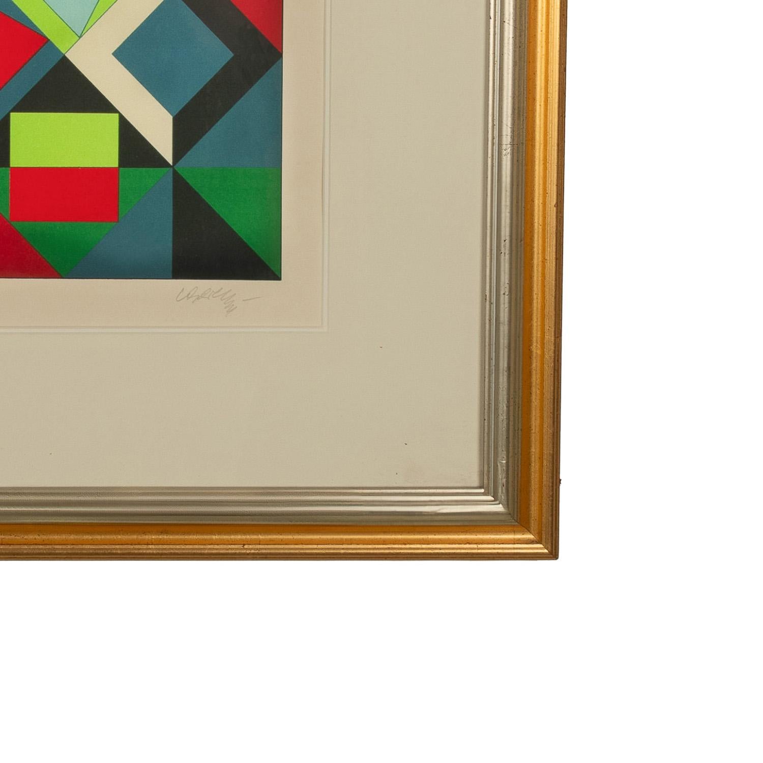 Original abstrakter Op-Art-Raumteilerdruck in abstrakter Farbe „Planetary Folklore“, signiert #2/250 im Angebot 7