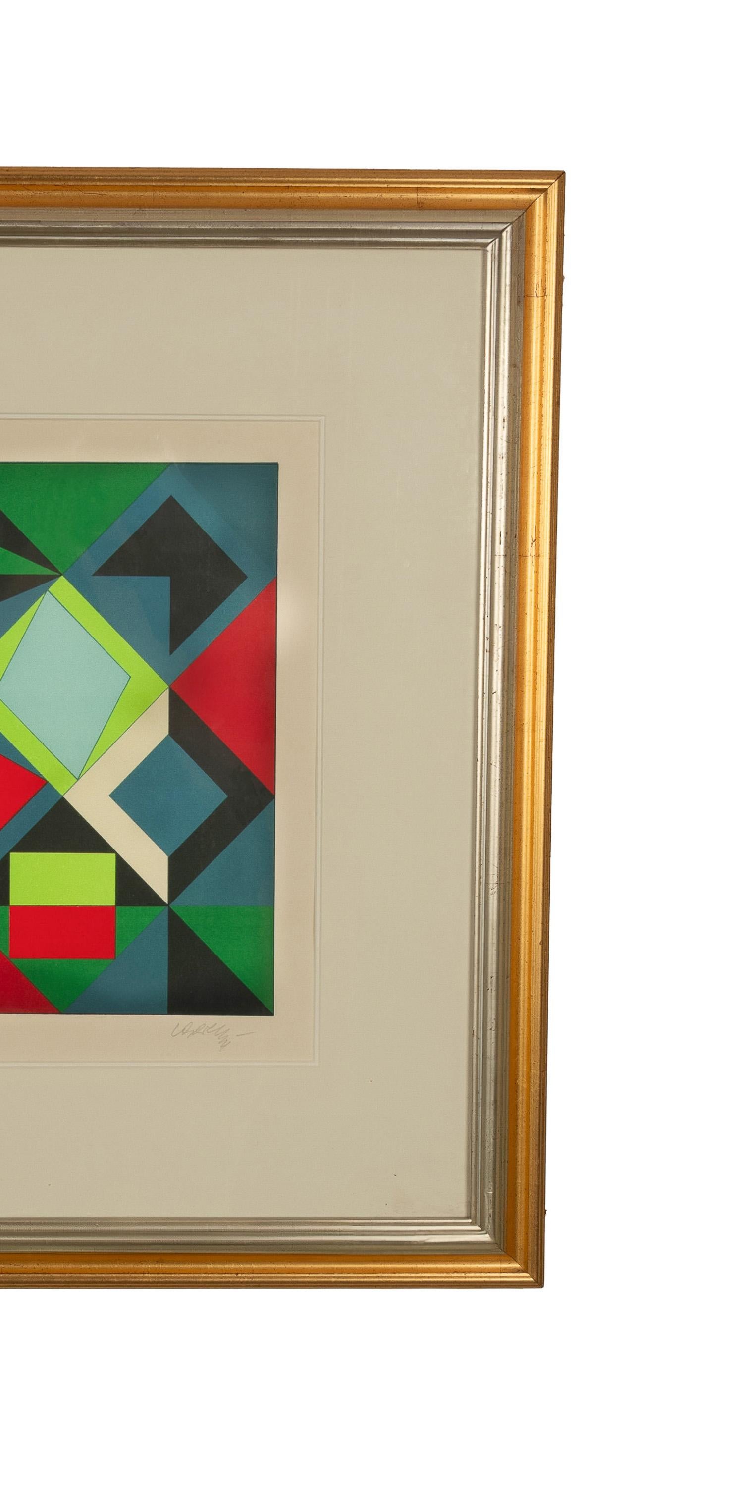 Ein abstrakter Op-Art-Farbsiebdruck, 