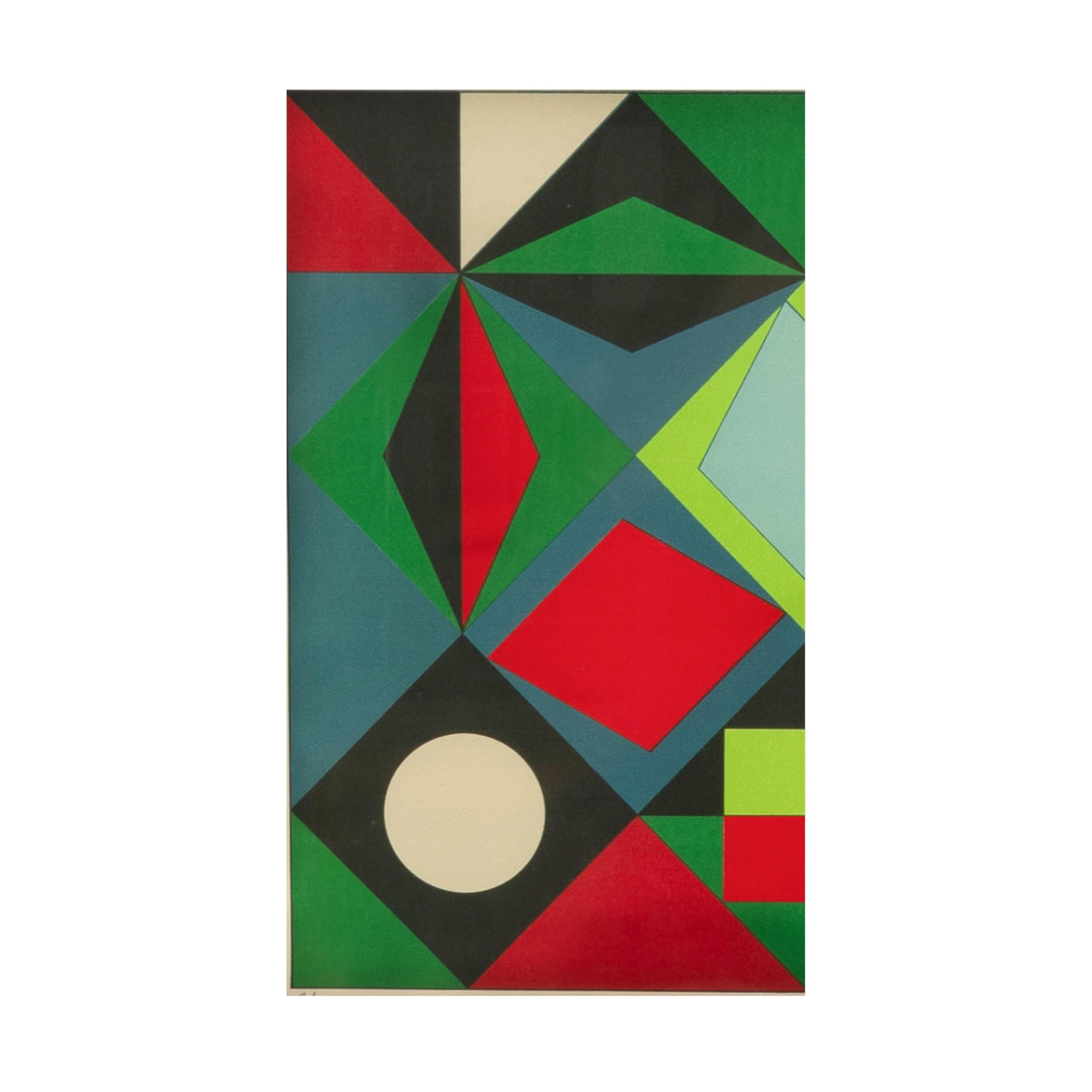 Original abstrakter Op-Art-Raumteilerdruck in abstrakter Farbe „Planetary Folklore“, signiert #2/250 im Angebot 1