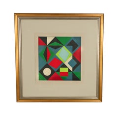 Serigrafia originale Op Art astratta a colori "Planetary Folklore" firmata #2/250