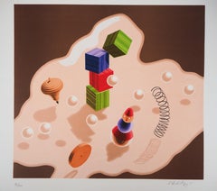Origins : Cinetic Composition with Toys - Original Lithograph, Handsigned