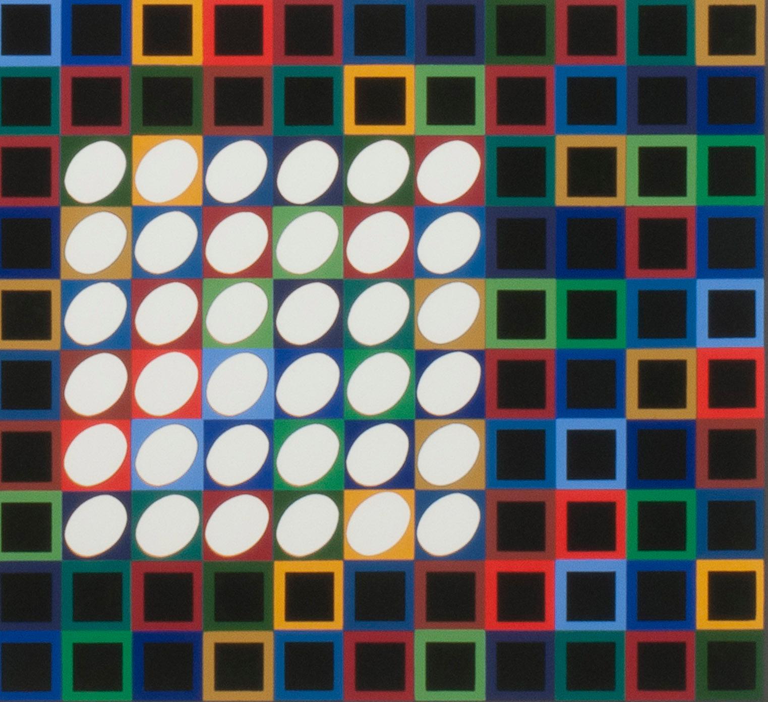 Our M.C.-2 - Black Abstract Print by Victor Vasarely