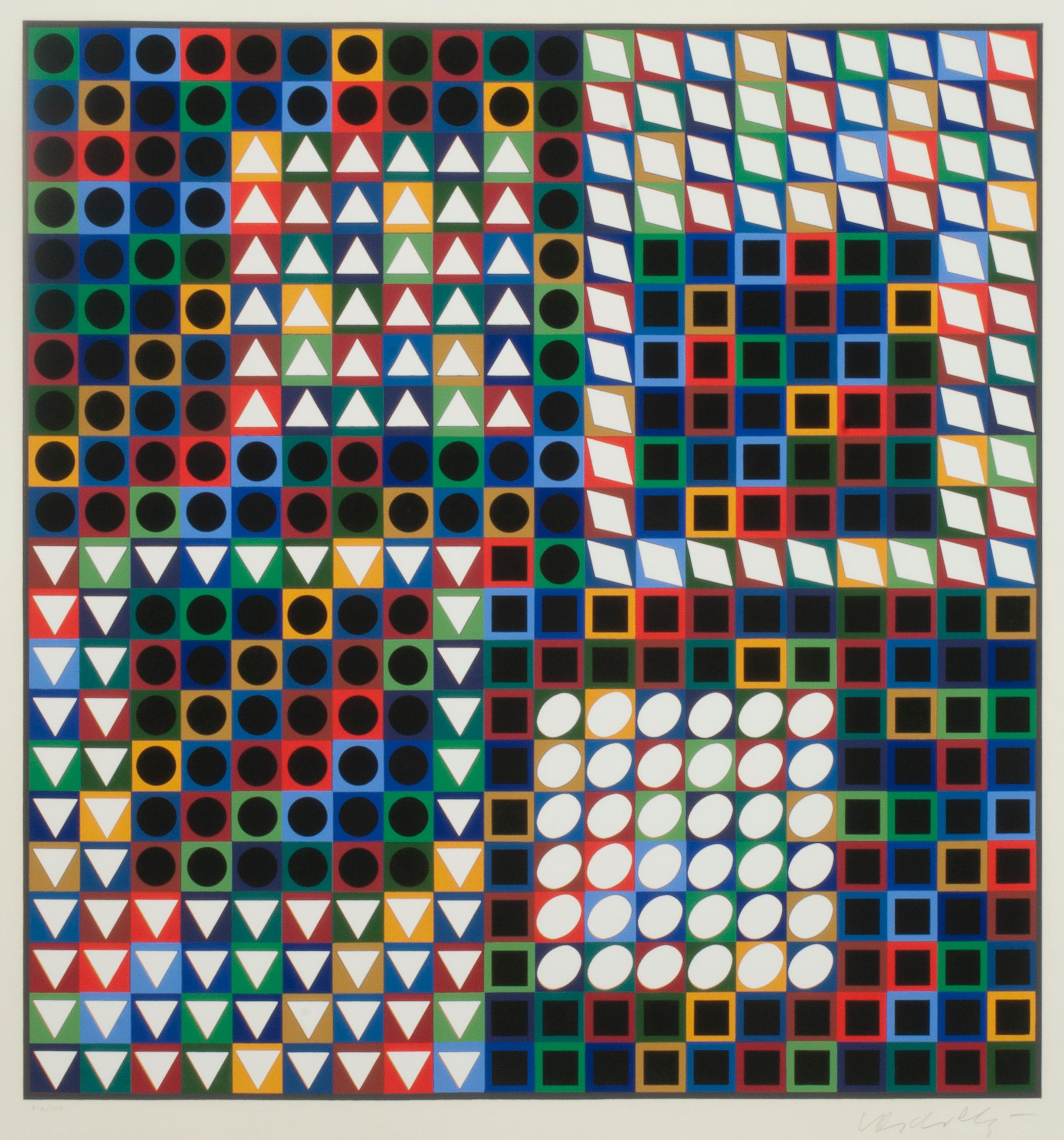 Victor Vasarely Abstract Print - Our M.C.-2