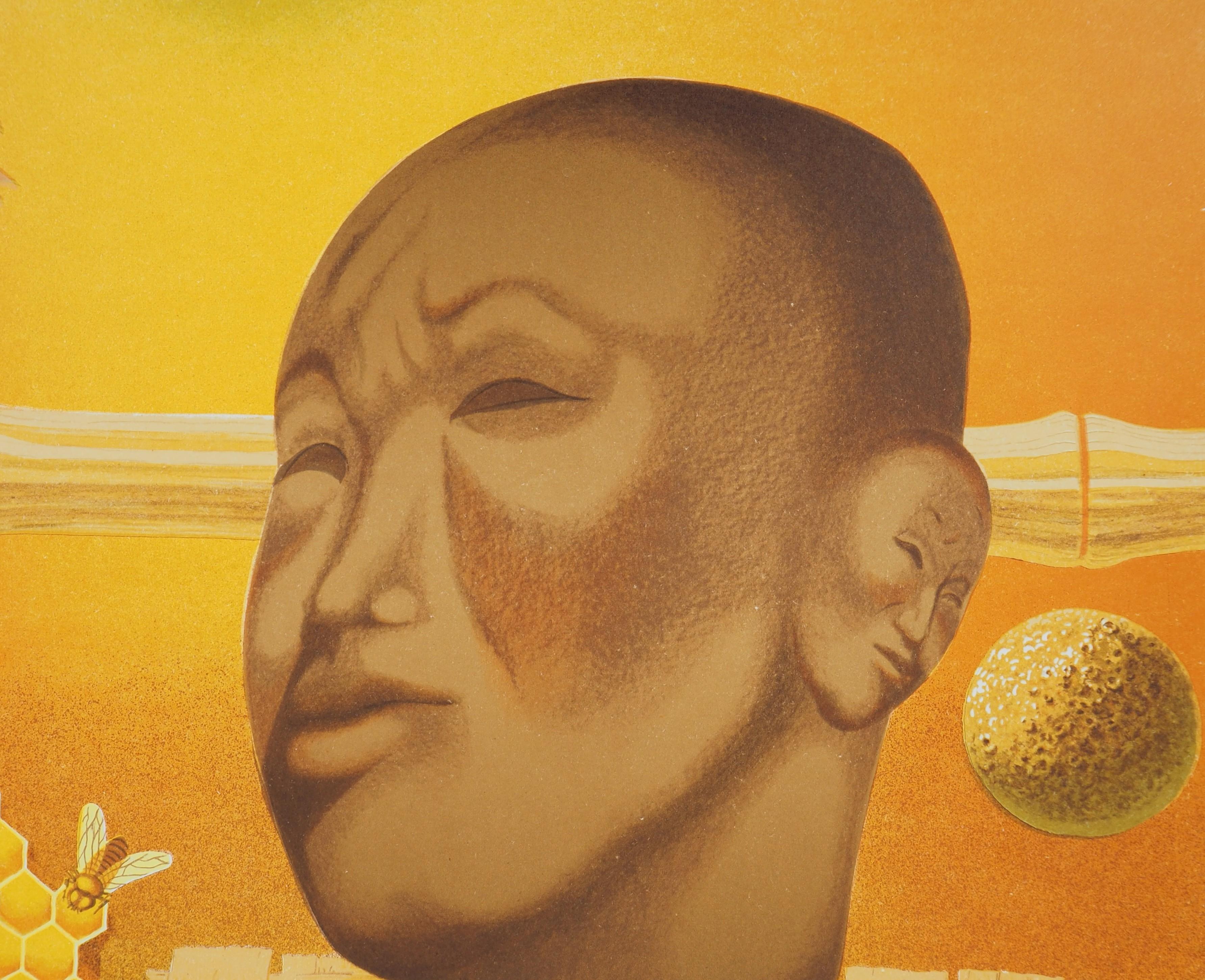 Peace : Buddha, Life in Yellow - Handsigned Lithograph, Limited to 250 copies For Sale 2
