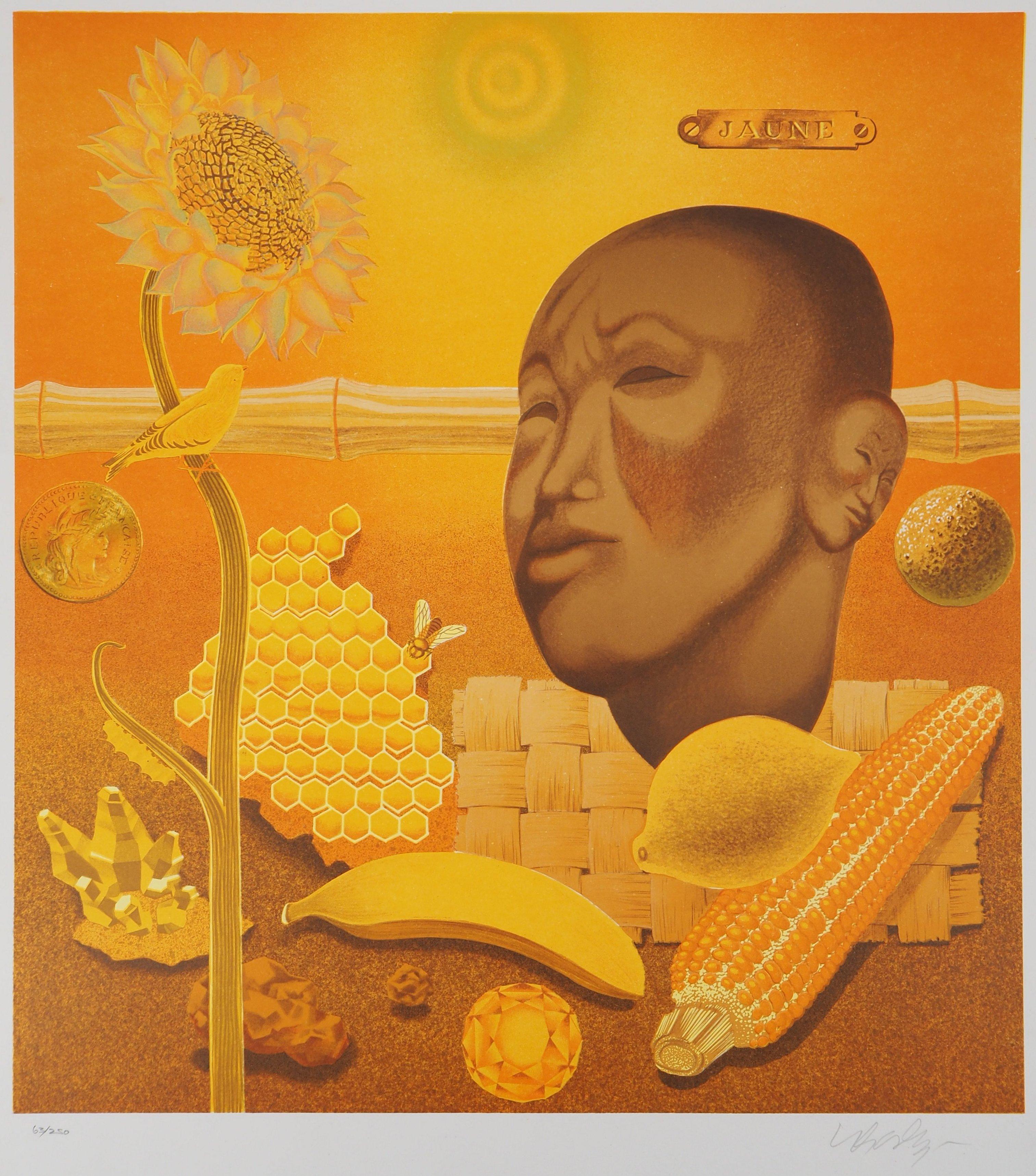 Peace : Buddha, Life in Yellow - Handsigned Lithograph, Limited to 250 copies For Sale 3