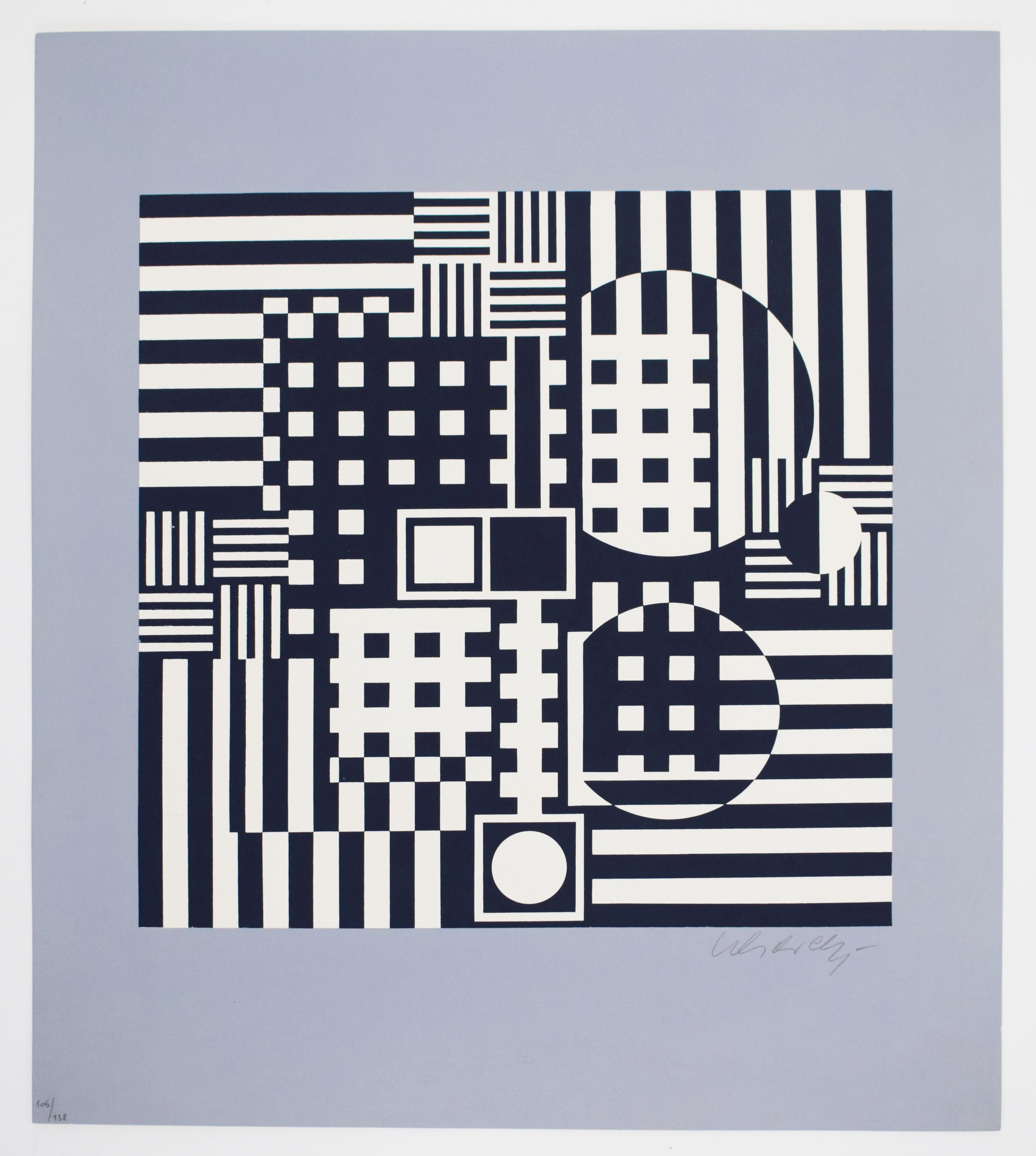 Pleïone, from: The Discourse on Method - Op Art Illusion Hungarian Descartes - Print by Victor Vasarely