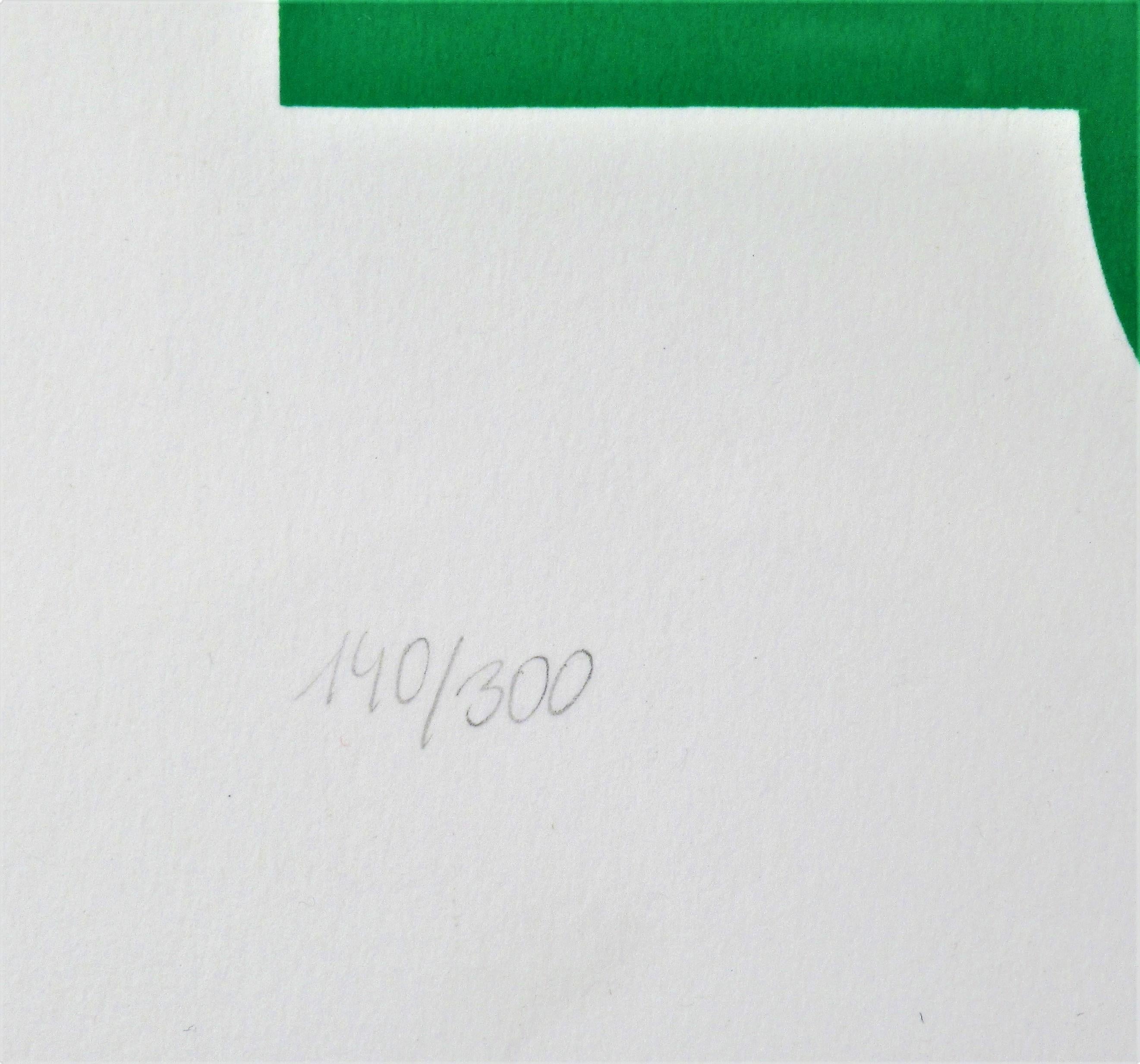 Künstler:	Victor Vasarely, Ungar, 1906-1997
Titel:	Procion
Jahr:	1968
Medium:	Farbserigrafie
Auflage:	Mit Bleistift nummeriert 140/300 
Papier:	Woven
Bildgröße: 22,25 x 22,25 Zoll
Gerahmte Größe:  36 x 35 Zoll
Unterschrift:  Handsigniert mit