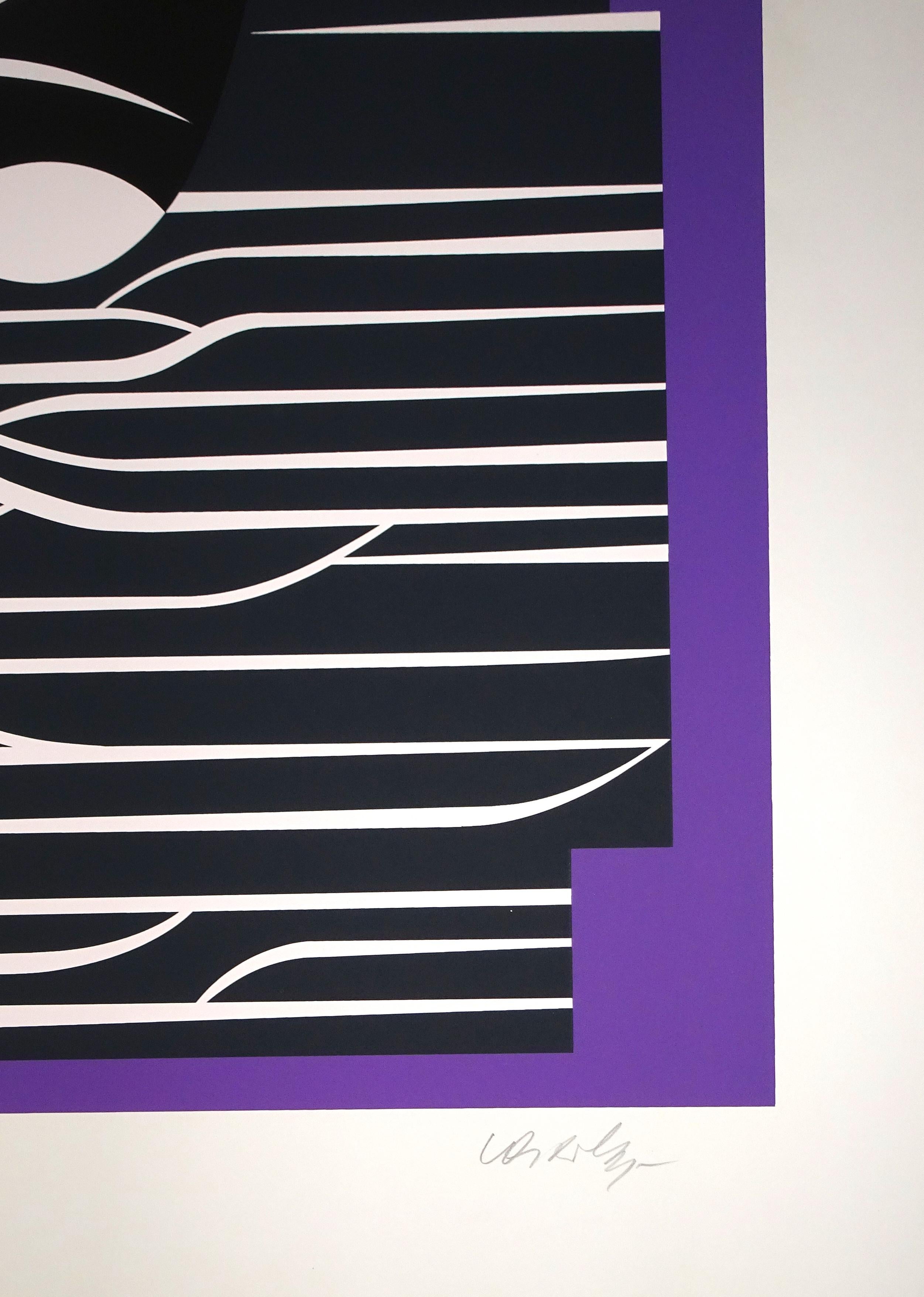Purple Composition - 1980s - Victor Vasarely - Serigraph - Contemporary 3