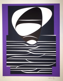 Purple Composition - 1980s - Victor Vasarely - Serigraph - Contemporary