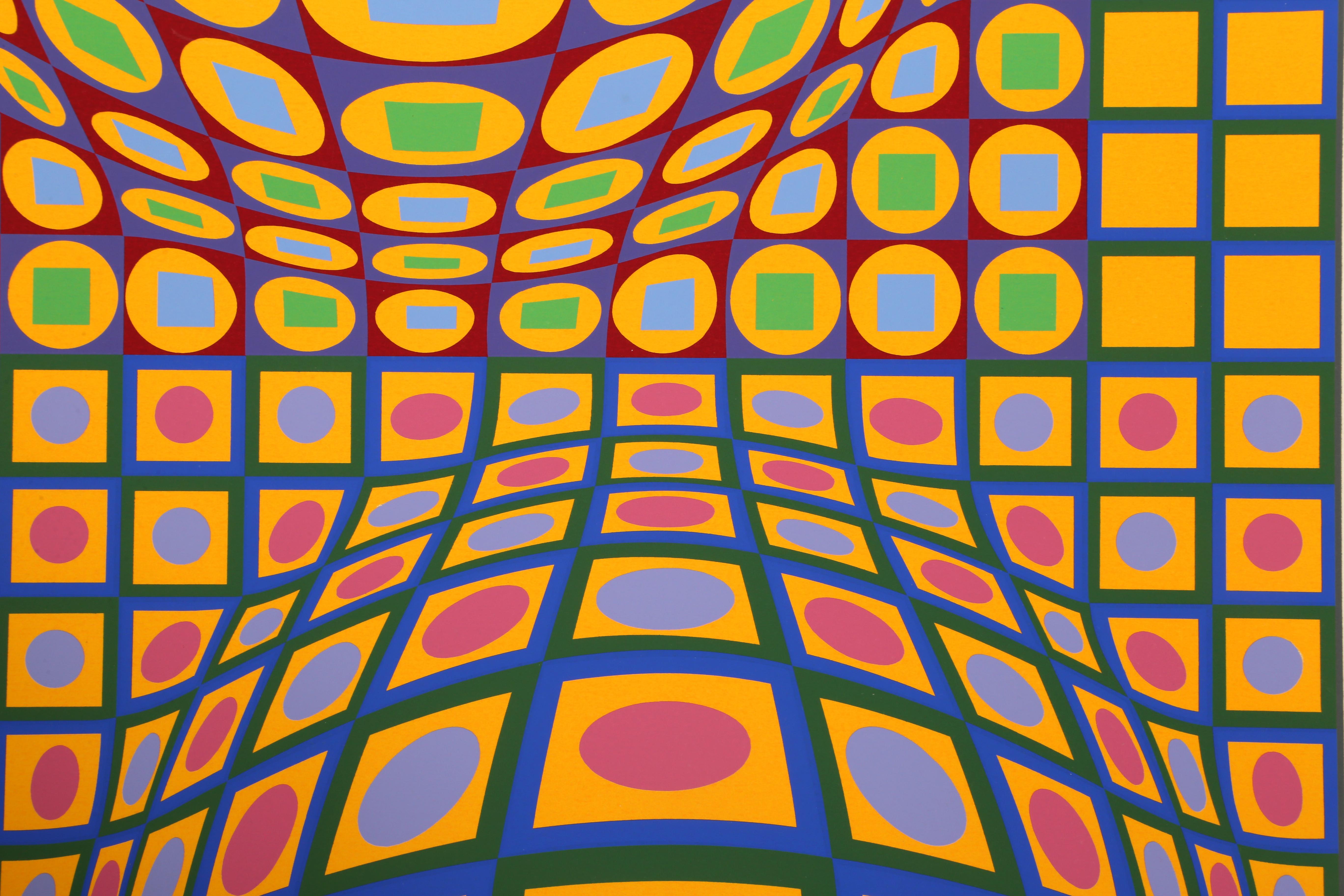 Quadrature, OP Art Screenprint by Vasarely - Print by Victor Vasarely