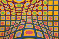 Quadrature, OP Art Screenprint by Vasarely